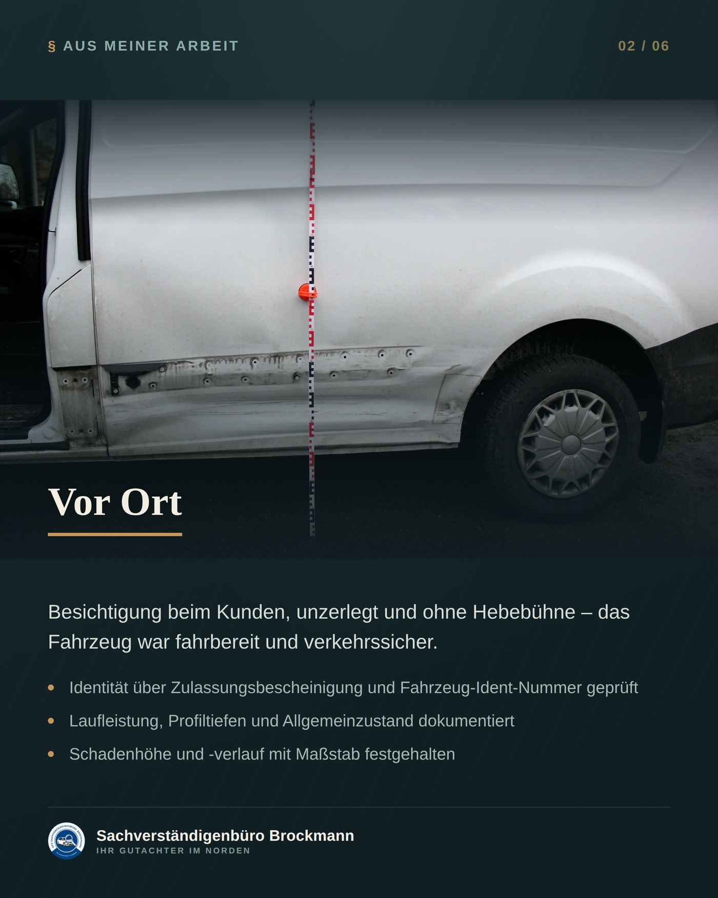 Ford Transit Custom – Anstoß über die ganze linke Fahrzeugseite – Dokumentation Seite 2 von 6
