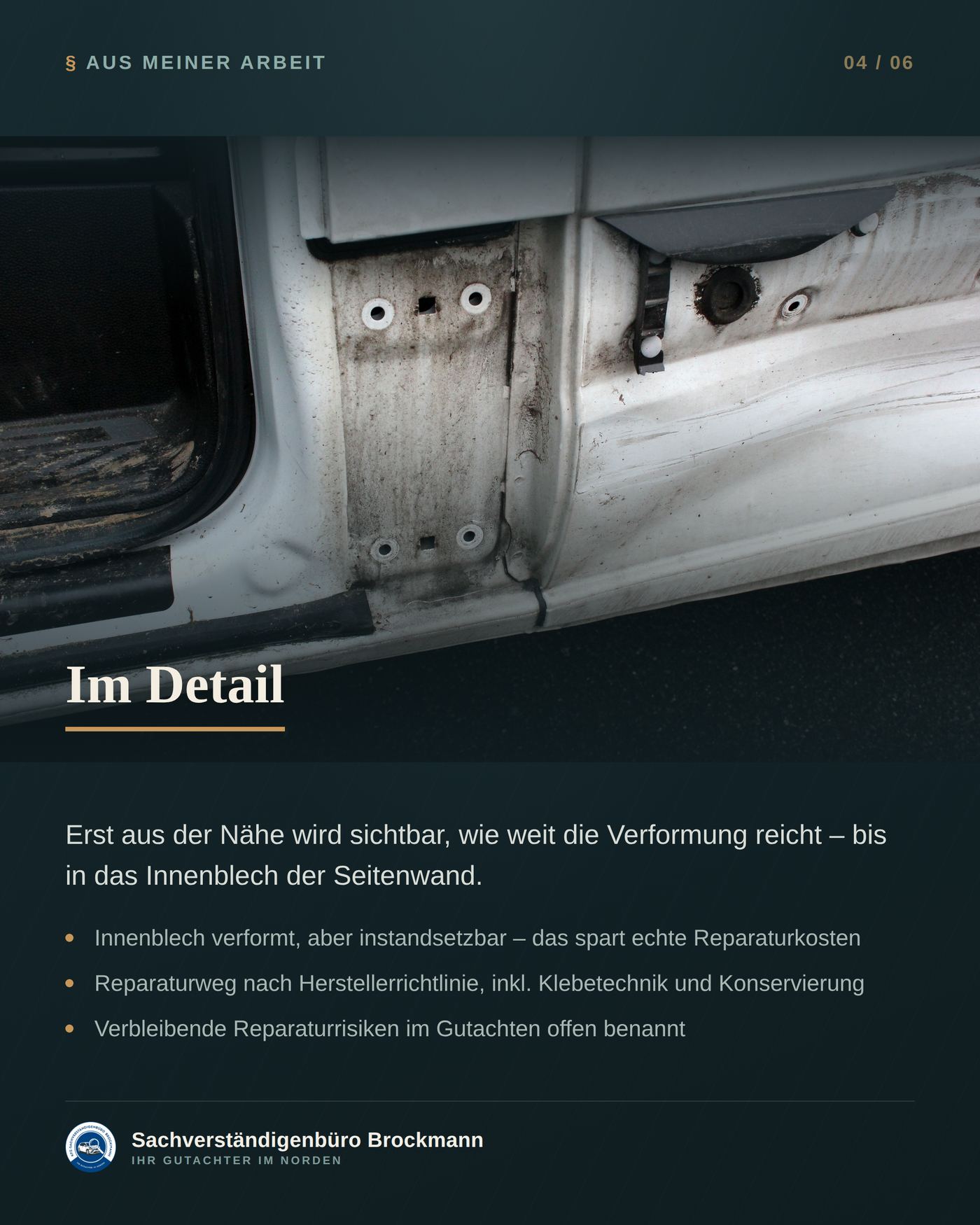 Ford Transit Custom – Anstoß über die ganze linke Fahrzeugseite – Dokumentation Seite 4 von 6