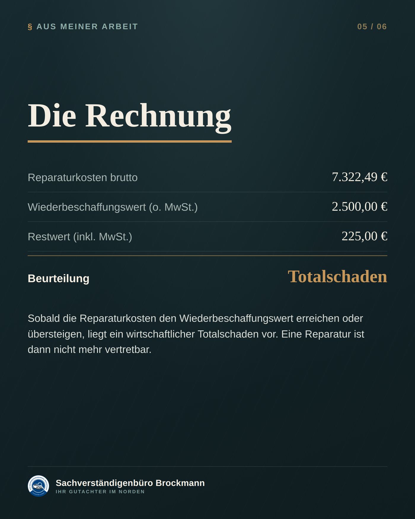 Kleinwagen von 2007 – wirtschaftlicher Totalschaden erklärt &ndash; Dokumentation Seite 5 von 6