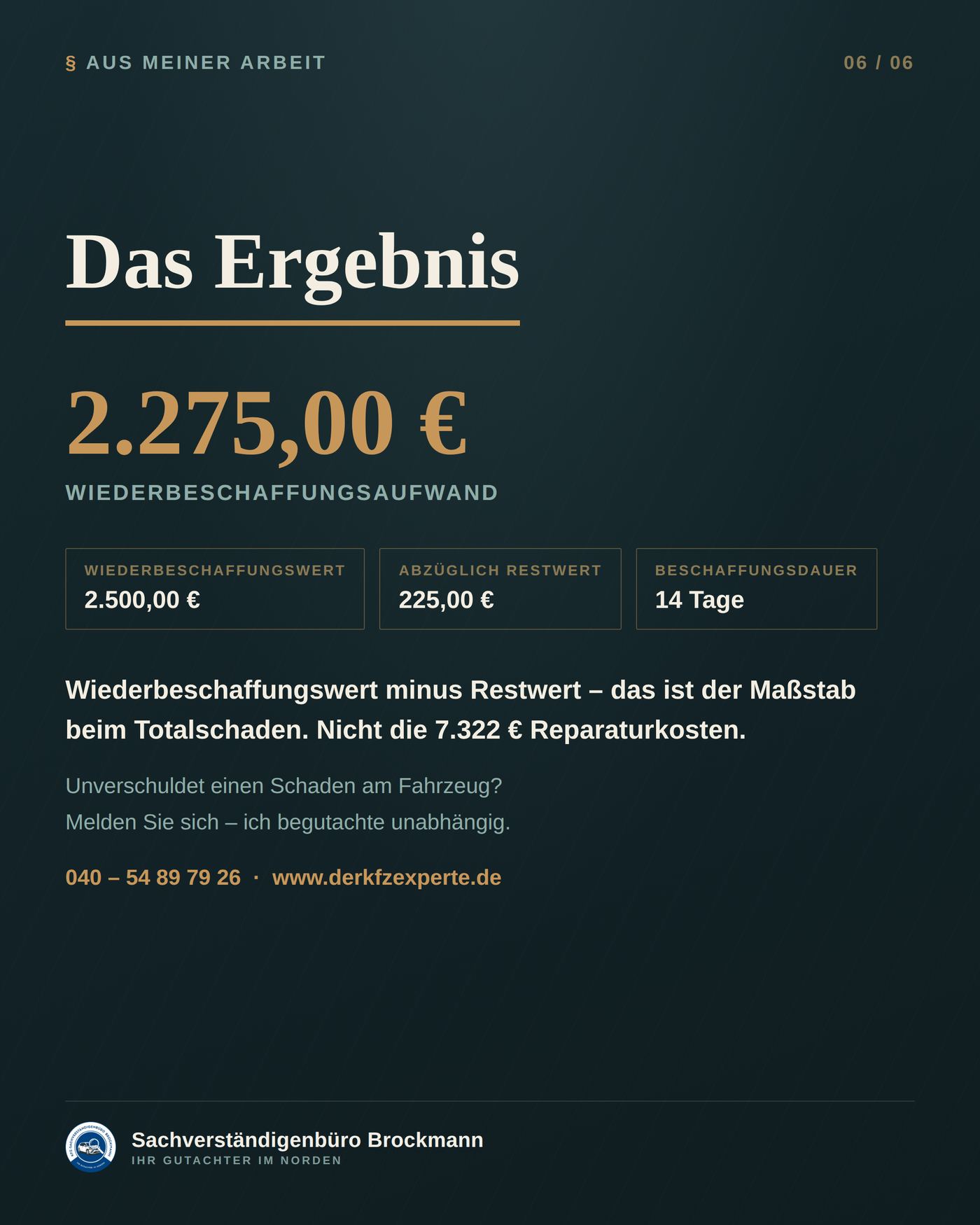 Kleinwagen von 2007 – wirtschaftlicher Totalschaden erklärt &ndash; Dokumentation Seite 6 von 6