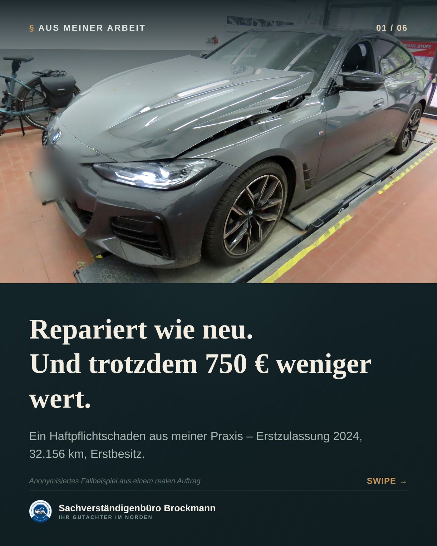 Merkantile Wertminderung nach Frontschaden an einem Gran Coupé