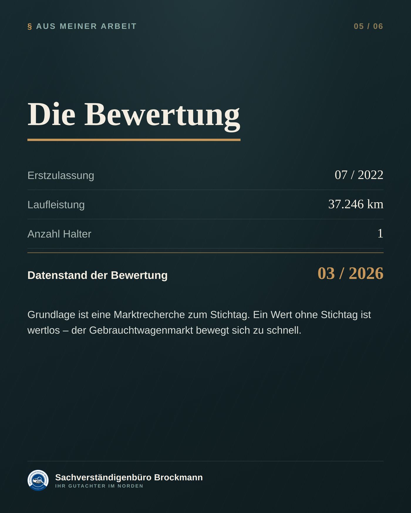 Firmenwagen – Wertermittlung beim Halterwechsel – Dokumentation Seite 5 von 6