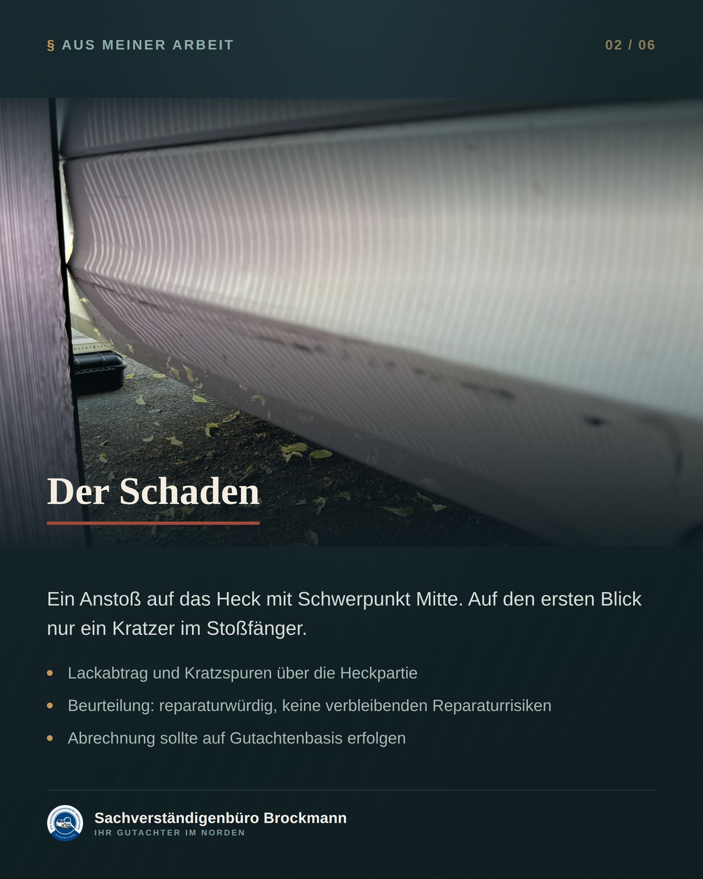 Kleiner Heckschaden am SUV – und trotzdem 19 Seiten Gutachten – Dokumentation Seite 2 von 6