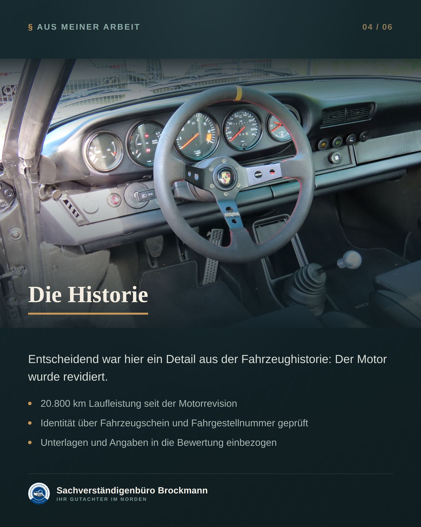 Oldtimer, 42 Jahre alt – Wertgutachten über 79.500 € – Dokumentation Seite 4 von 6