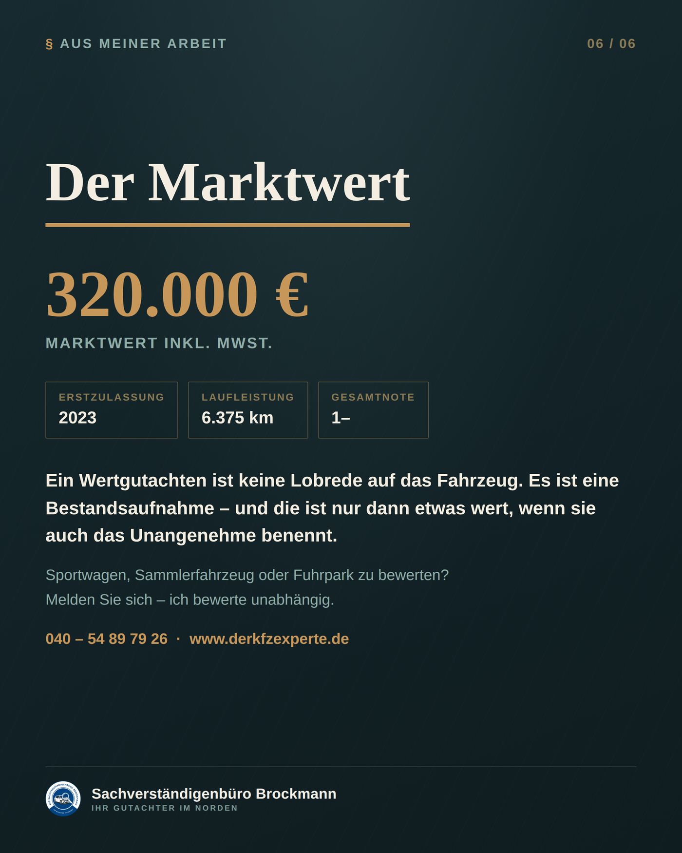Supersportwagen für 320.000 € – Wertgutachten mit drei Mängeln &ndash; Dokumentation Seite 6 von 6
