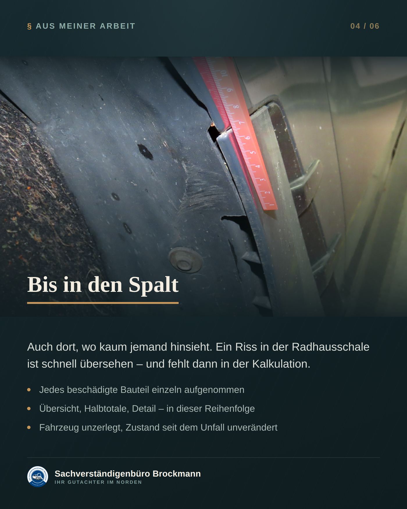 Beweissicherung – warum auf jedem meiner Fotos ein Maßstab liegt &ndash; Dokumentation Seite 4 von 6