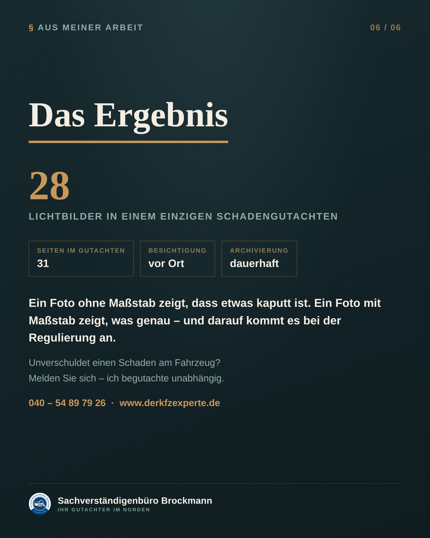 Beweissicherung – warum auf jedem meiner Fotos ein Maßstab liegt &ndash; Dokumentation Seite 6 von 6