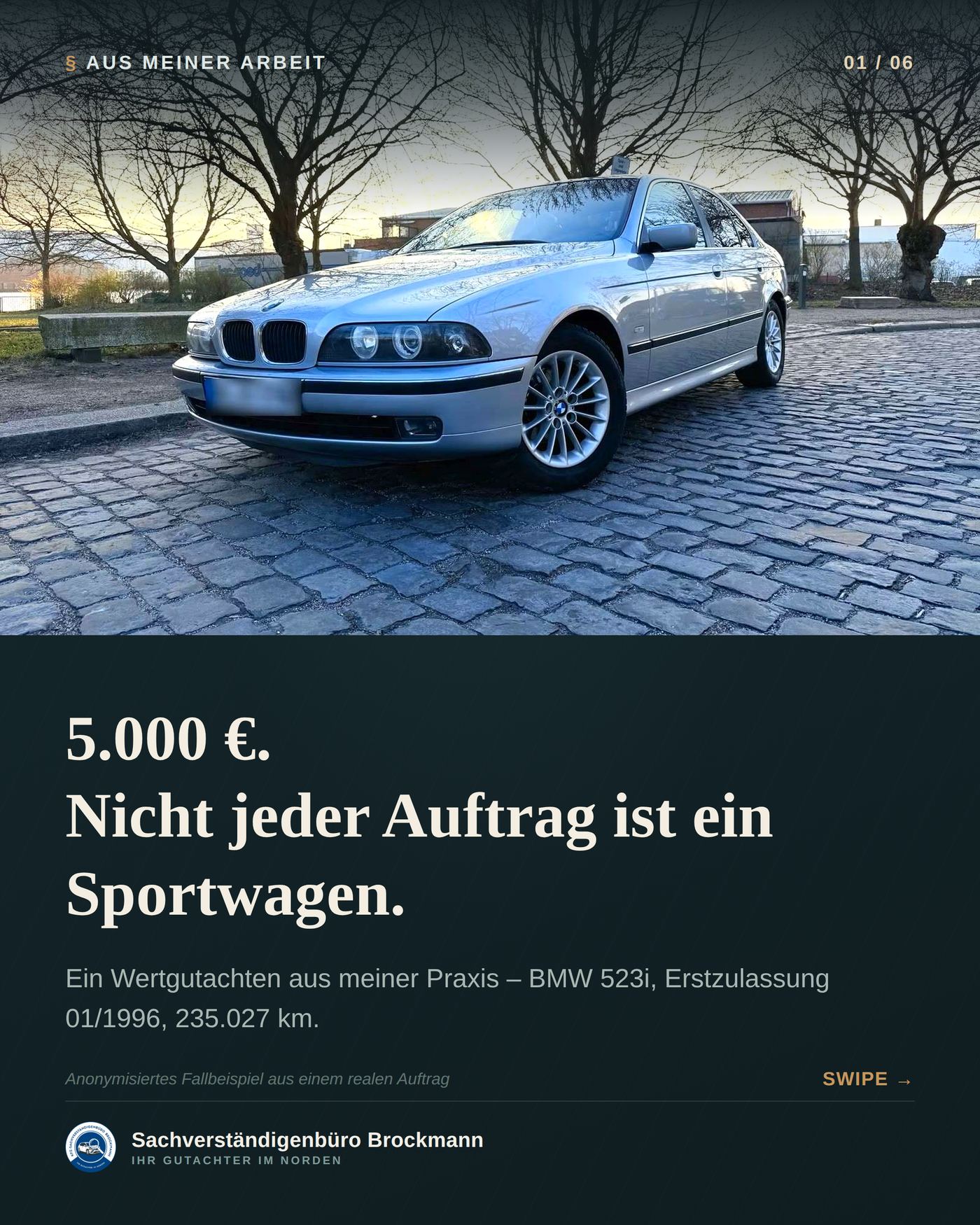 BMW 523i von 1996 – Youngtimer-Wertgutachten über 5.000 €