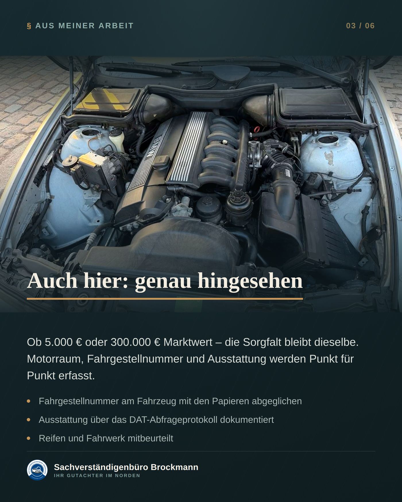BMW 523i von 1996 – Youngtimer-Wertgutachten über 5.000 € – Dokumentation Seite 3 von 6