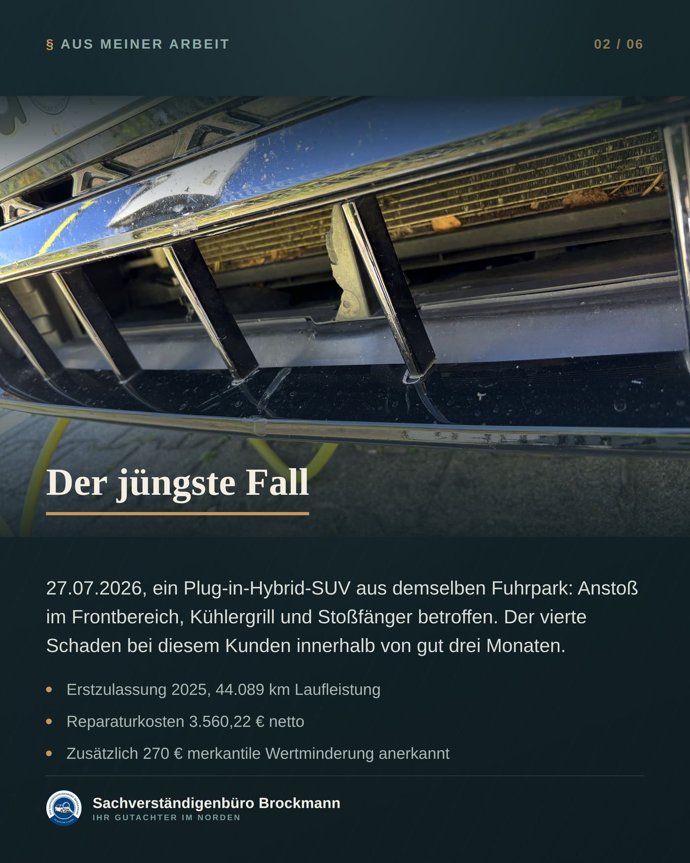 Vier Schäden in vier Monaten – ein gewerblicher Fuhrpark – Dokumentation Seite 2 von 6
