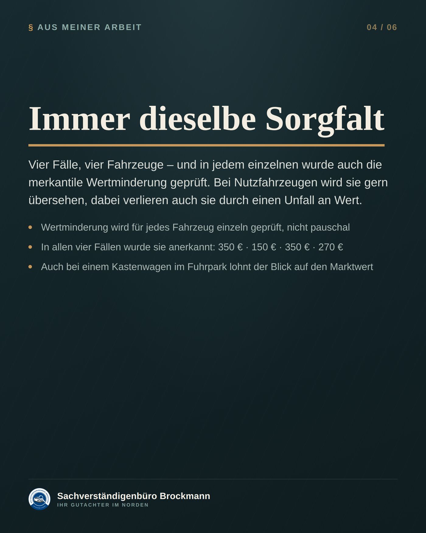 Vier Schäden in vier Monaten – ein gewerblicher Fuhrpark – Dokumentation Seite 4 von 6