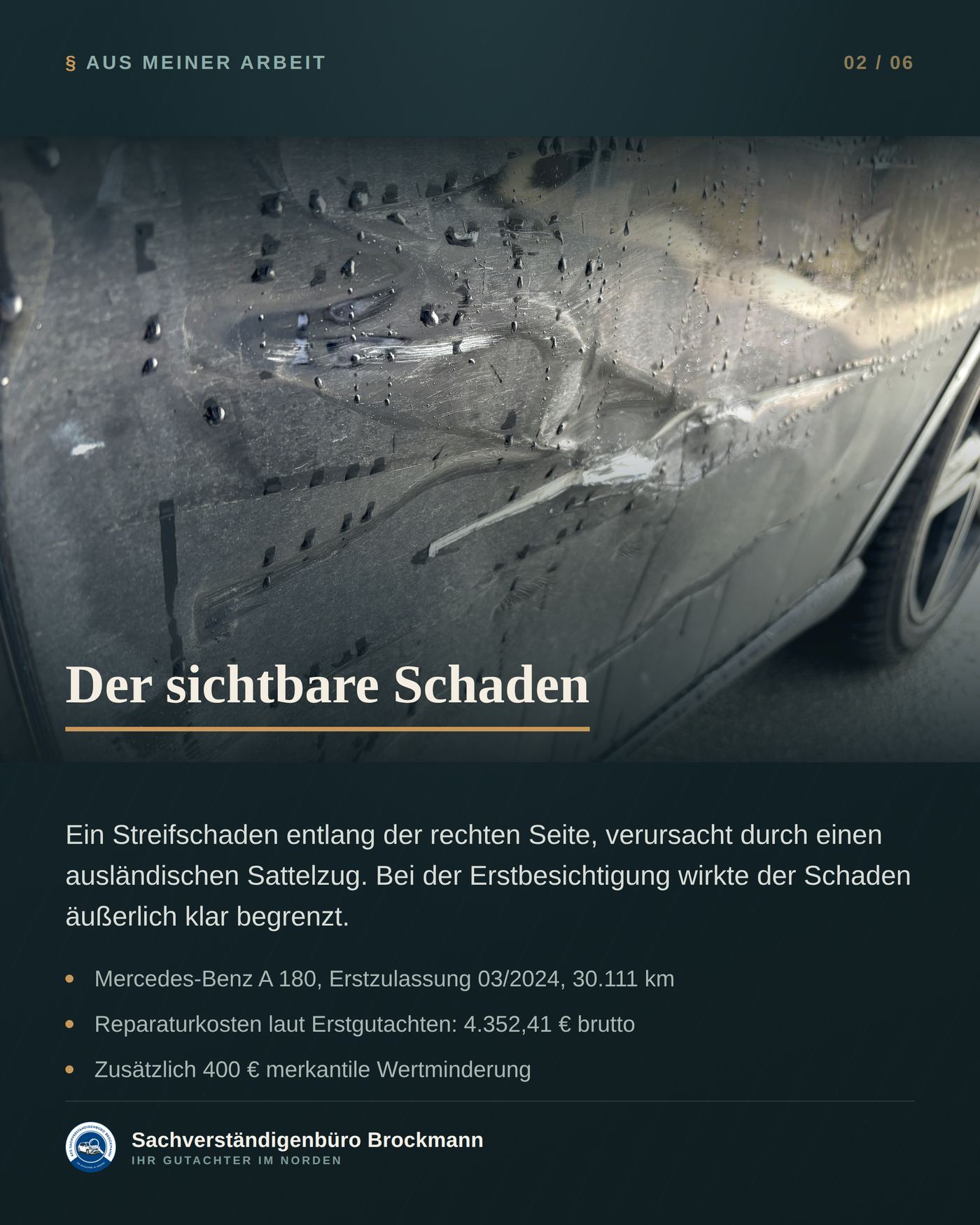 Nachtrag nach der Demontage – wenn der Schaden größer wird – Dokumentation Seite 2 von 6