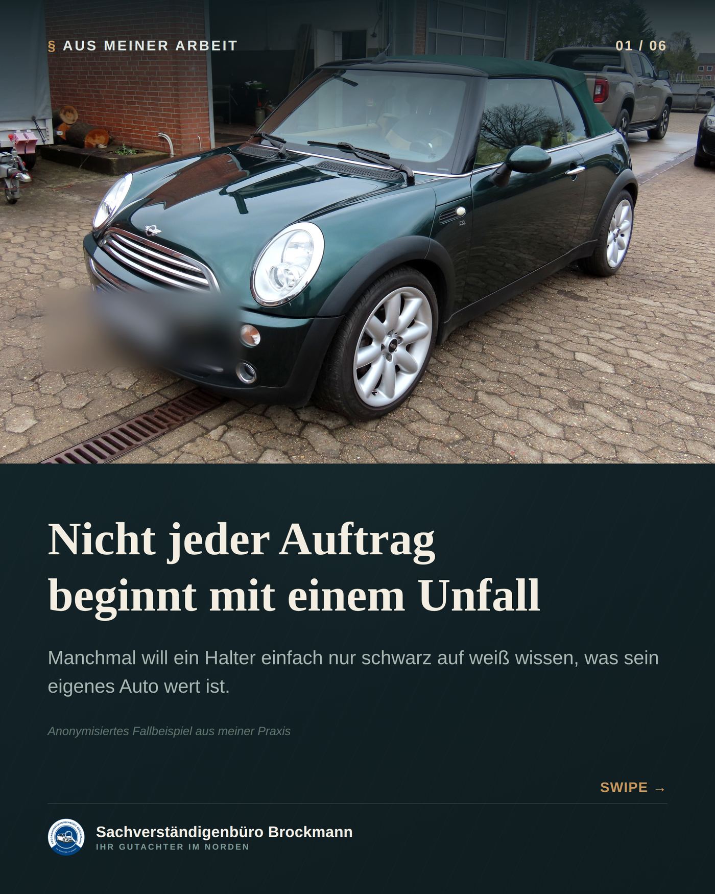 MINI Cooper Cabrio – Wertgutachten ganz ohne Unfall