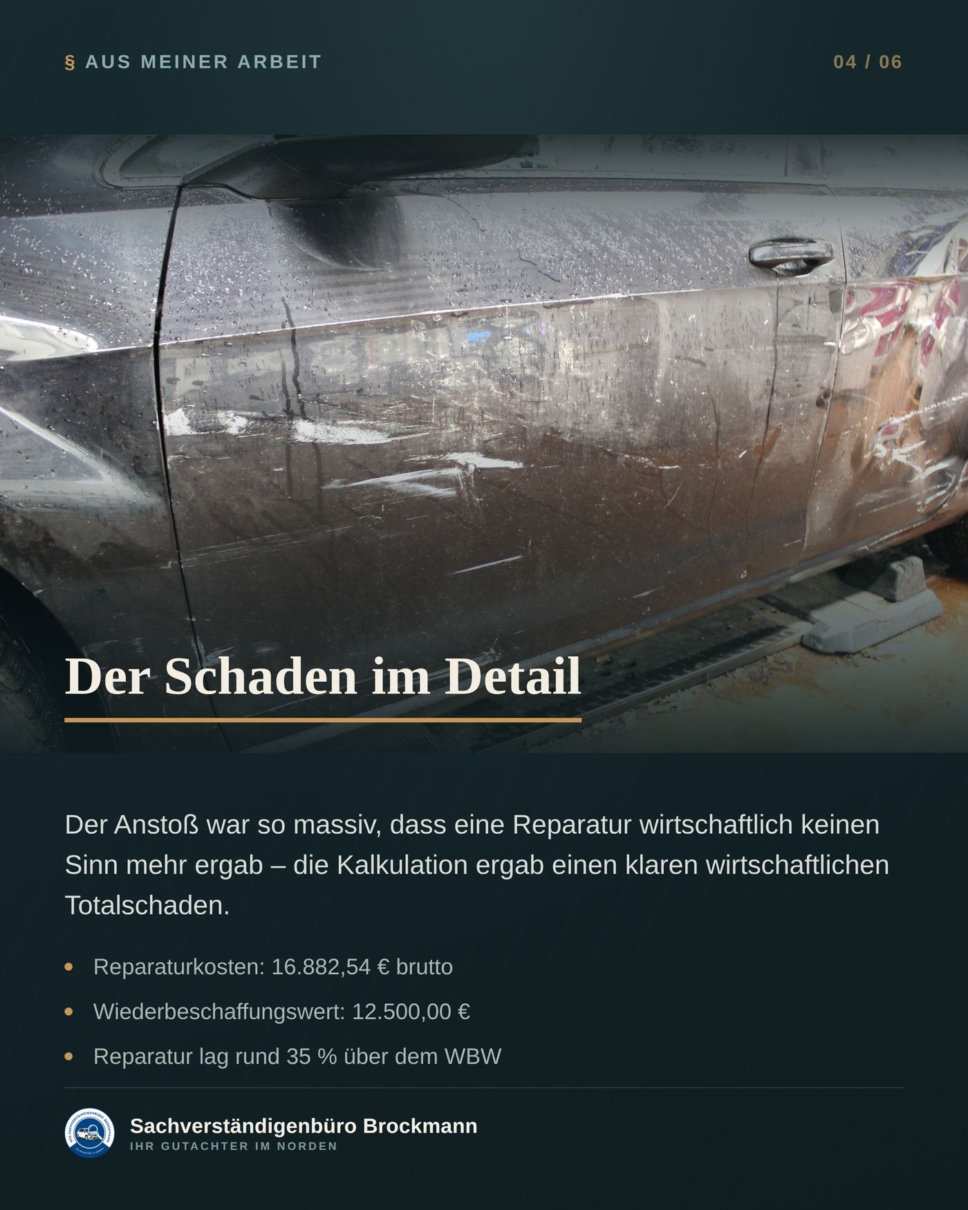 VW Golf VII – Totalschaden nach Unfall mit einer Spedition – Dokumentation Seite 4 von 6