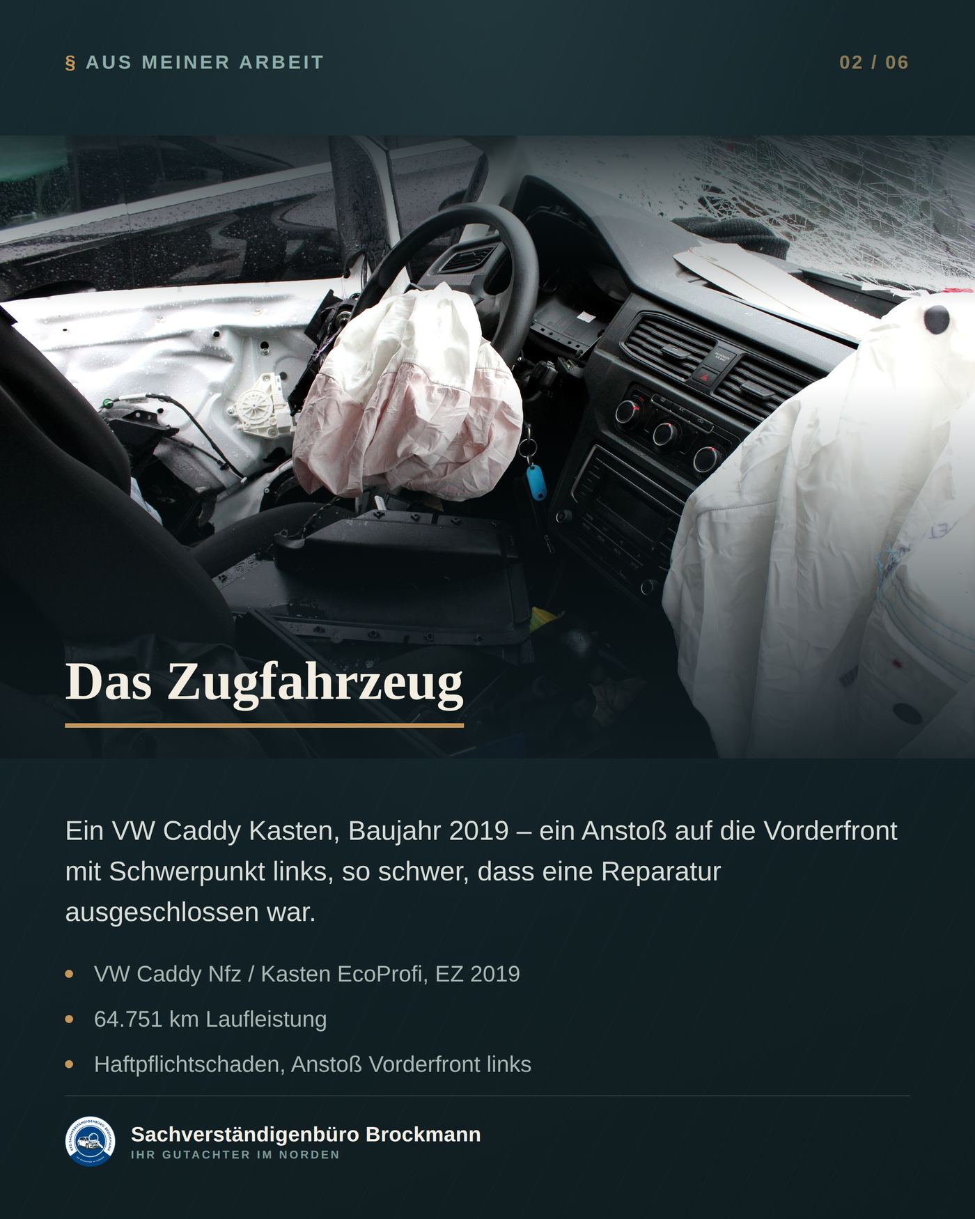 VW Caddy EcoProfi – ein Aufprall, zwei Totalschäden – Dokumentation Seite 2 von 6