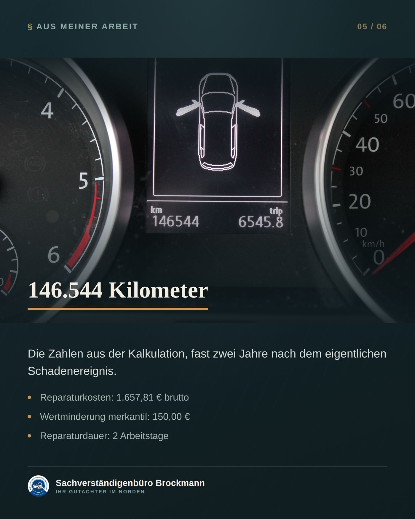 VW Golf Variant – Begutachtung 21 Monate nach dem Unfall &ndash; Dokumentation Seite 5 von 6