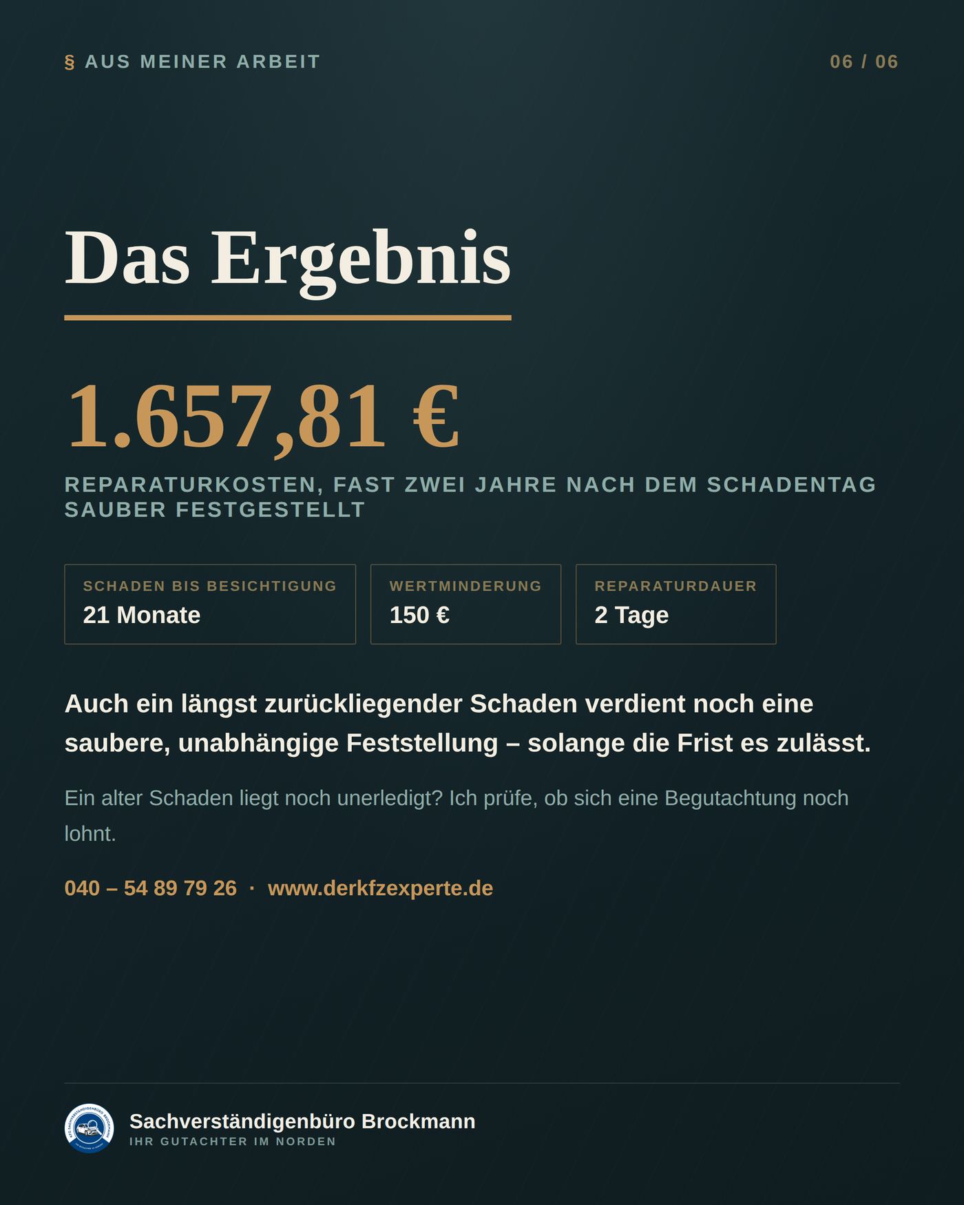 VW Golf Variant – Begutachtung 21 Monate nach dem Unfall &ndash; Dokumentation Seite 6 von 6
