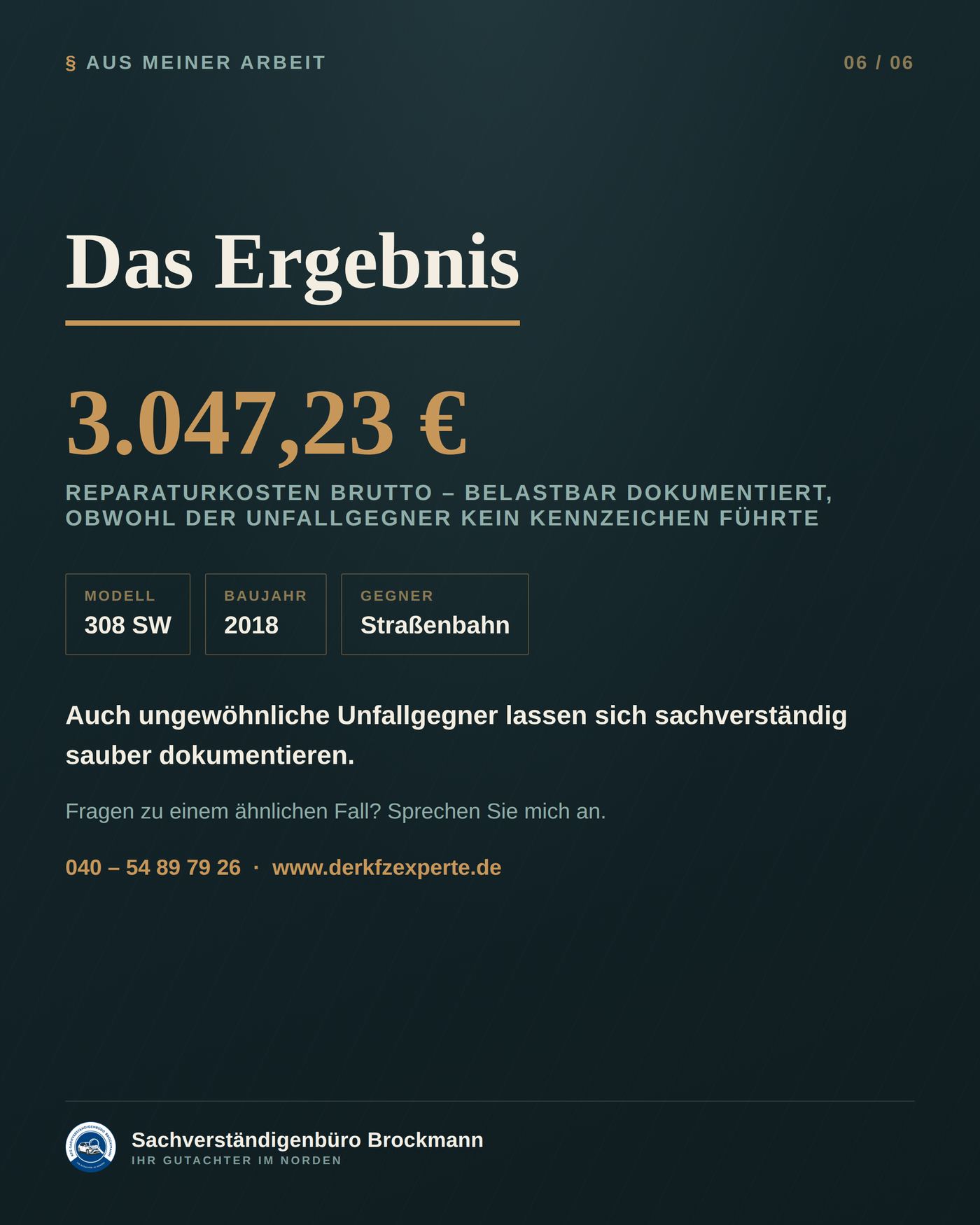 Peugeot 308 SW – der Unfallgegner hatte gar kein Kennzeichen &ndash; Dokumentation Seite 6 von 6