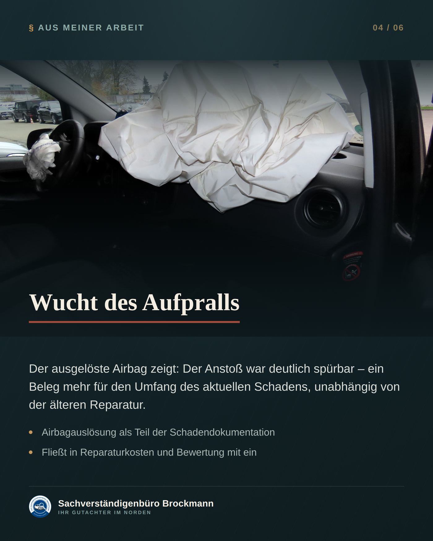Lieferwagen – neuer Schaden auf einer alten Reparatur – Dokumentation Seite 4 von 6