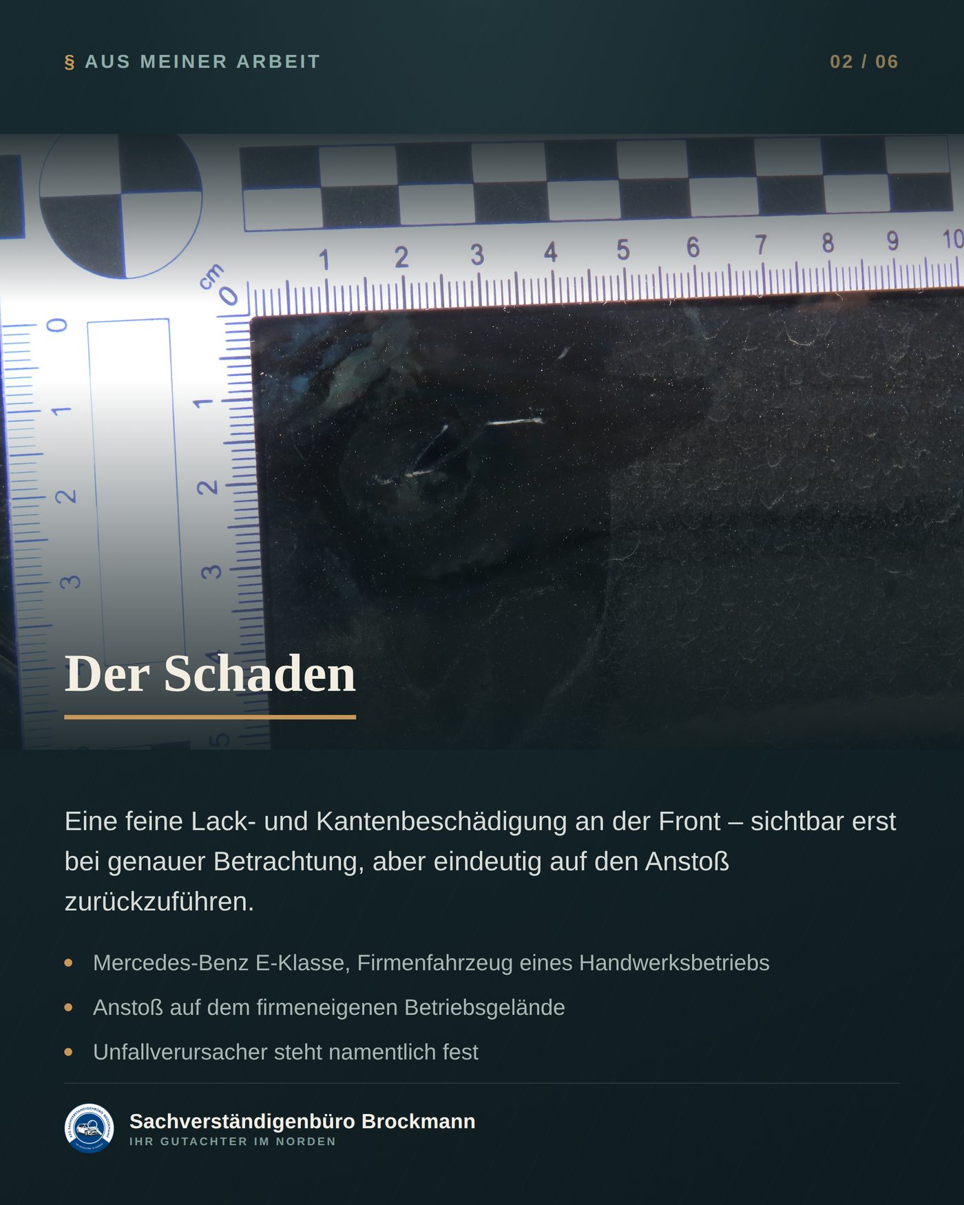 Firmenfahrzeug – fremdverschuldet auch auf dem eigenen Betriebshof – Dokumentation Seite 2 von 6