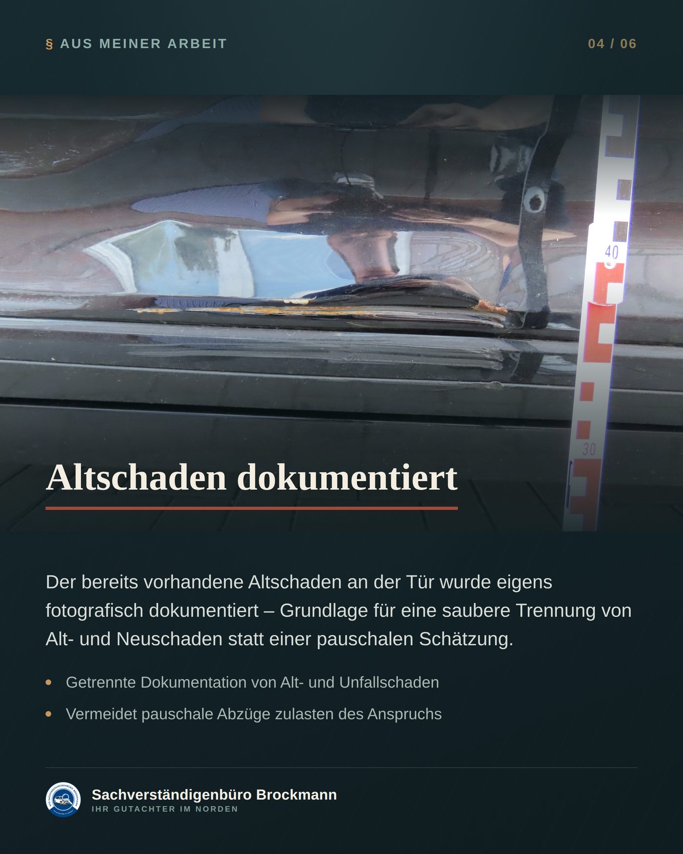 VW Passat Variant – Vor-Ort-Gutachten gegen Video-Kalkulation – Dokumentation Seite 4 von 6