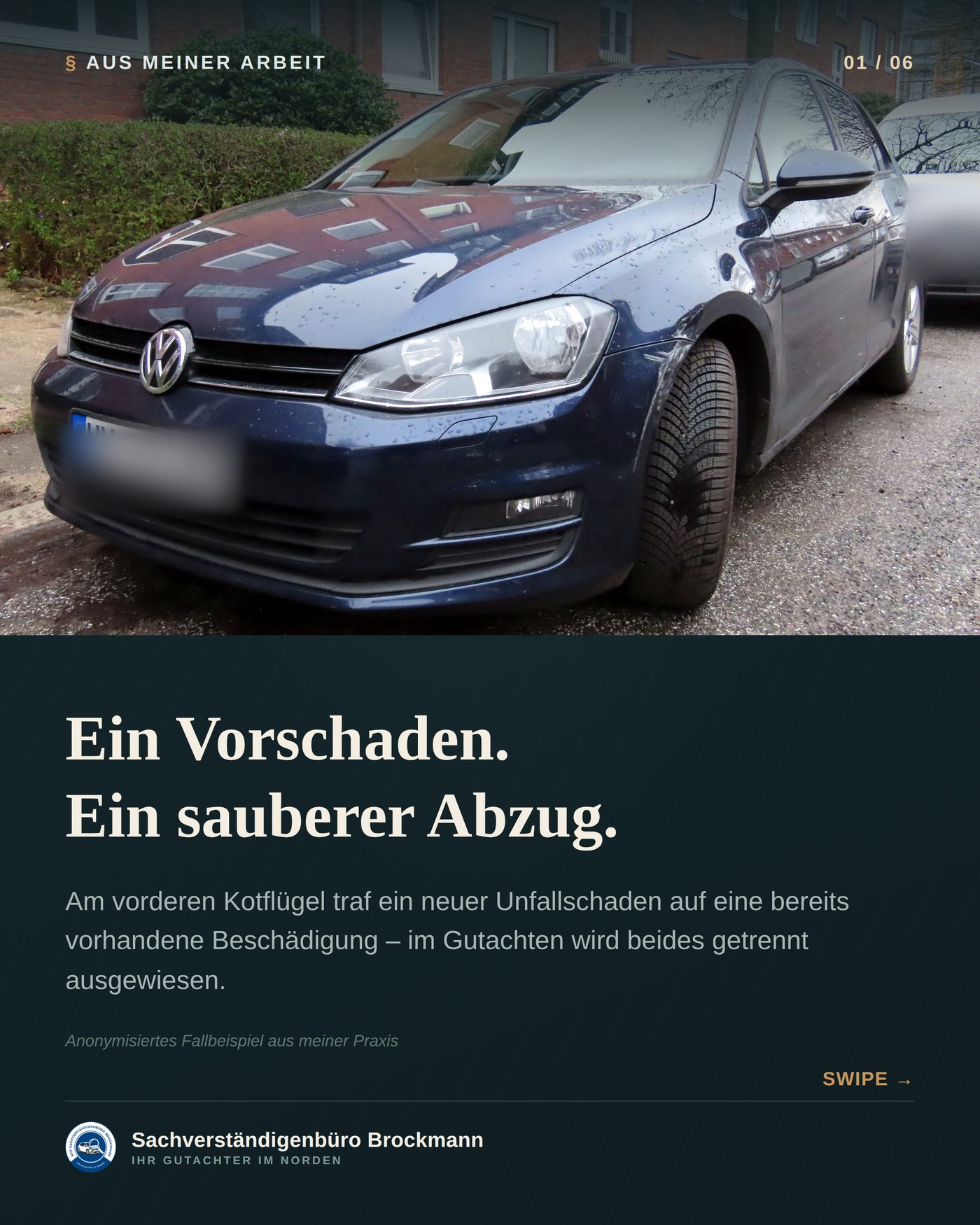 VW Golf Variant – wie ein Vorschaden sauber abgegrenzt wird