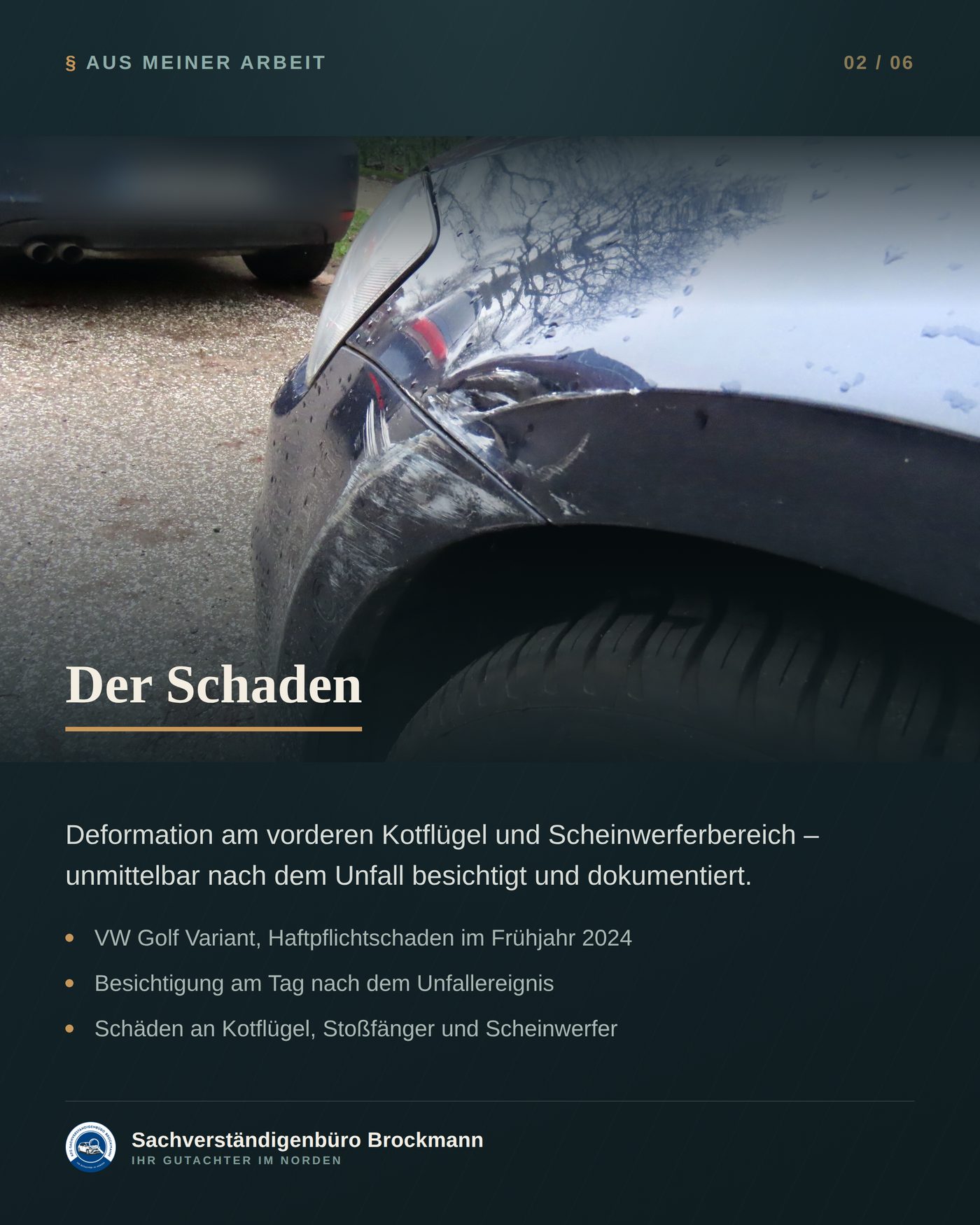VW Golf Variant – wie ein Vorschaden sauber abgegrenzt wird – Dokumentation Seite 2 von 6