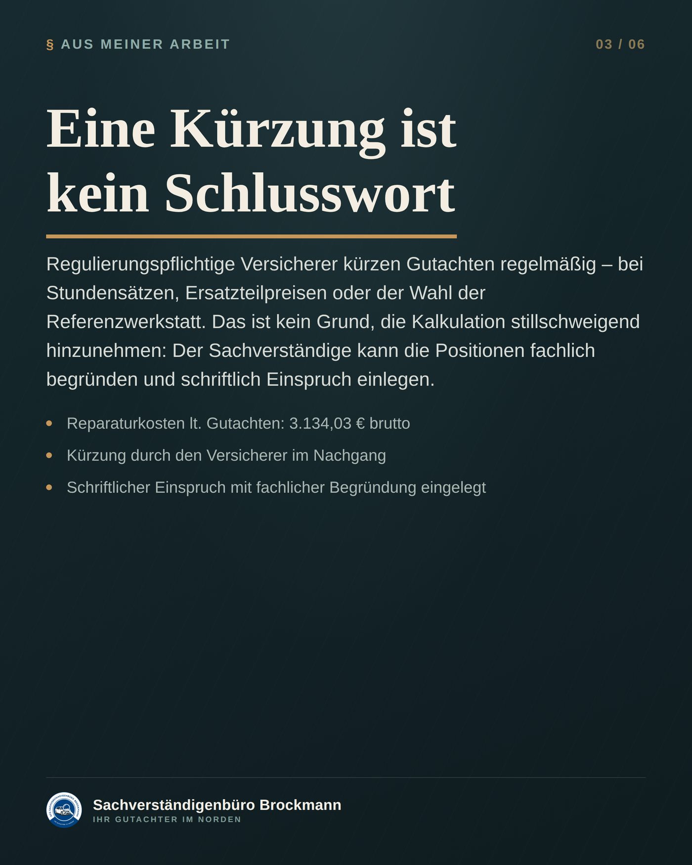 Porsche 911 Cabrio – Einspruch gegen die Kürzung der Versicherung – Dokumentation Seite 3 von 6