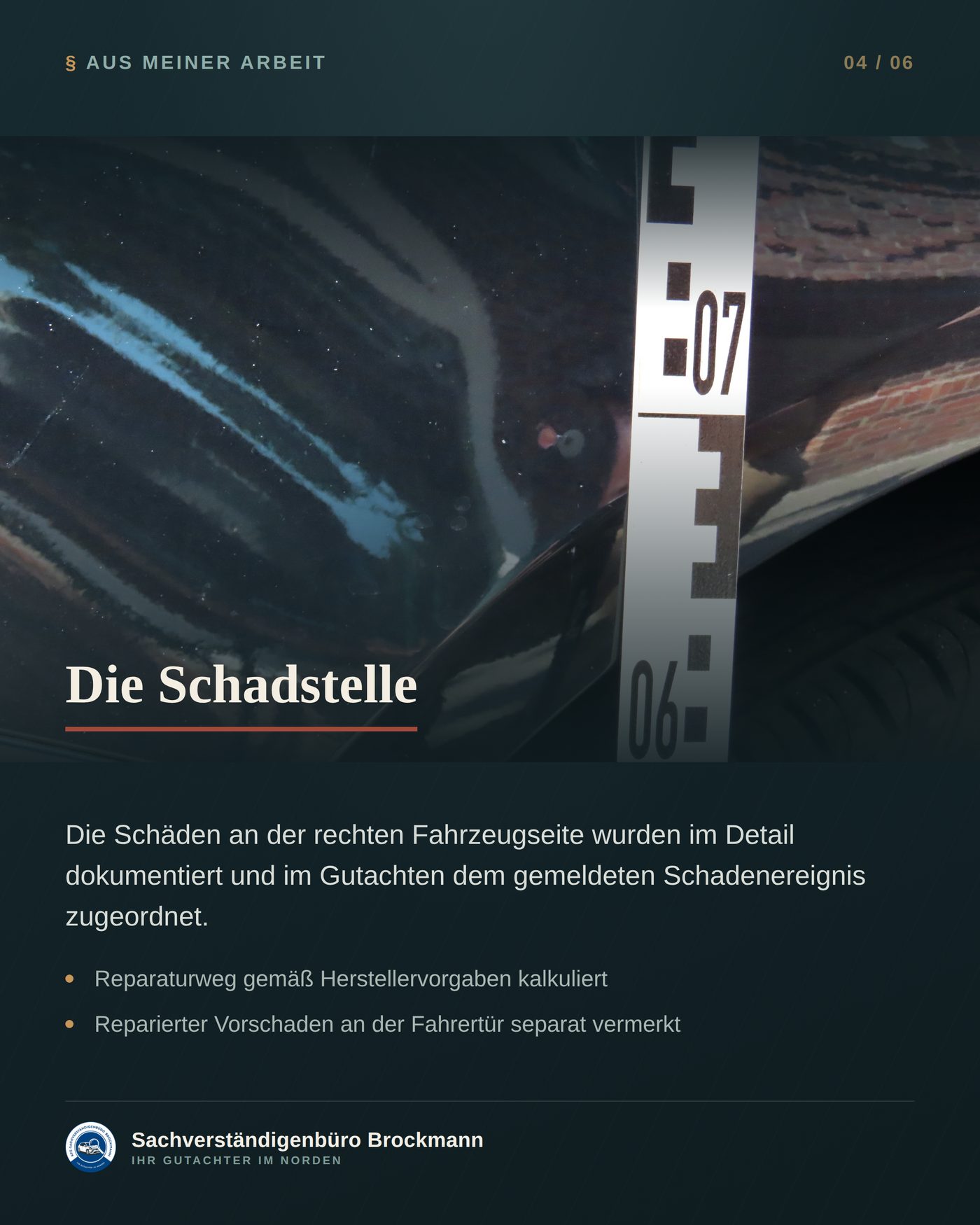 Audi A6 – Haftpflichtschaden ganz ohne Unfallgegner-Fahrzeug – Dokumentation Seite 4 von 6