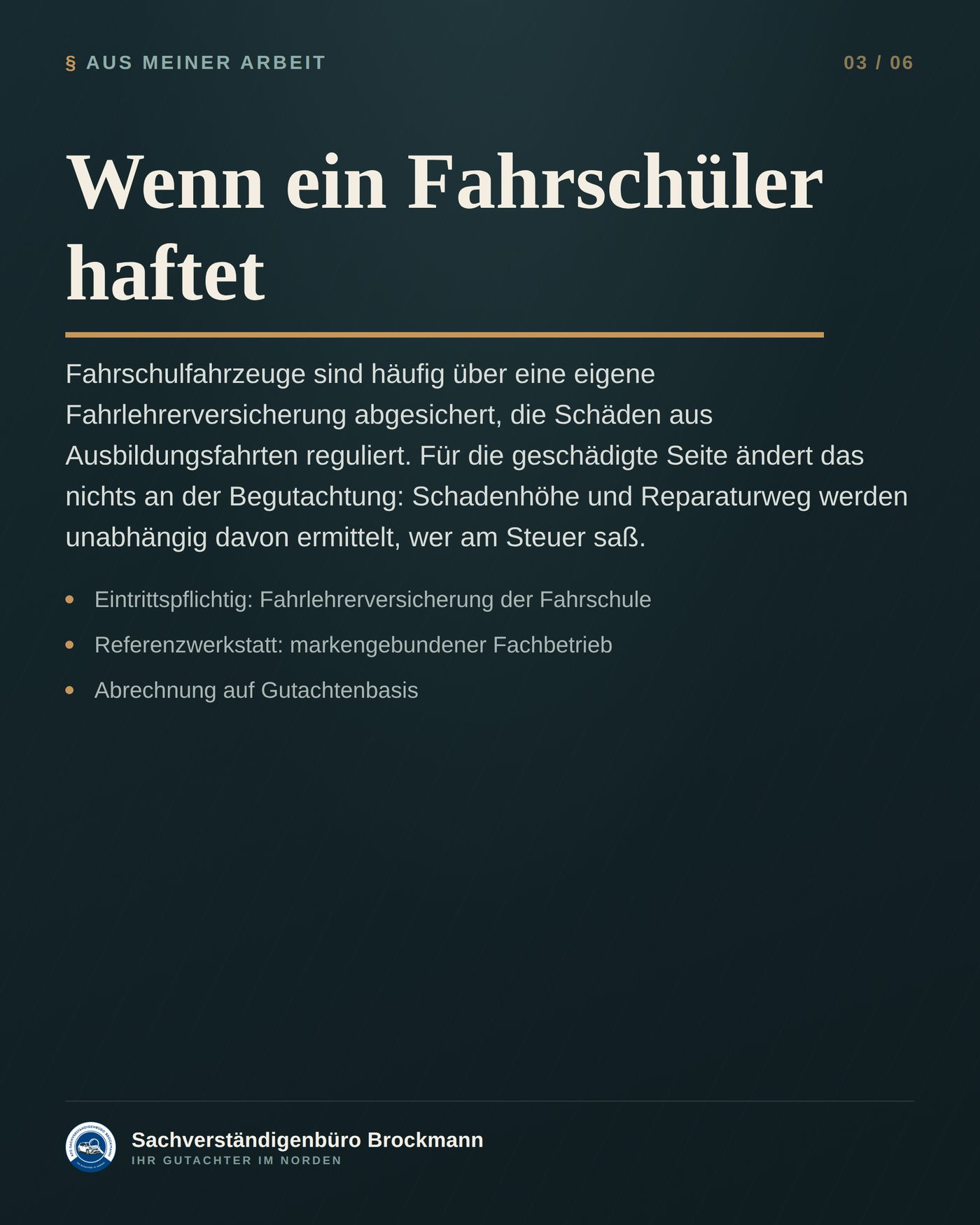 BMW 3er Touring – wenn ein Fahrschüler den Unfall verursacht – Dokumentation Seite 3 von 6