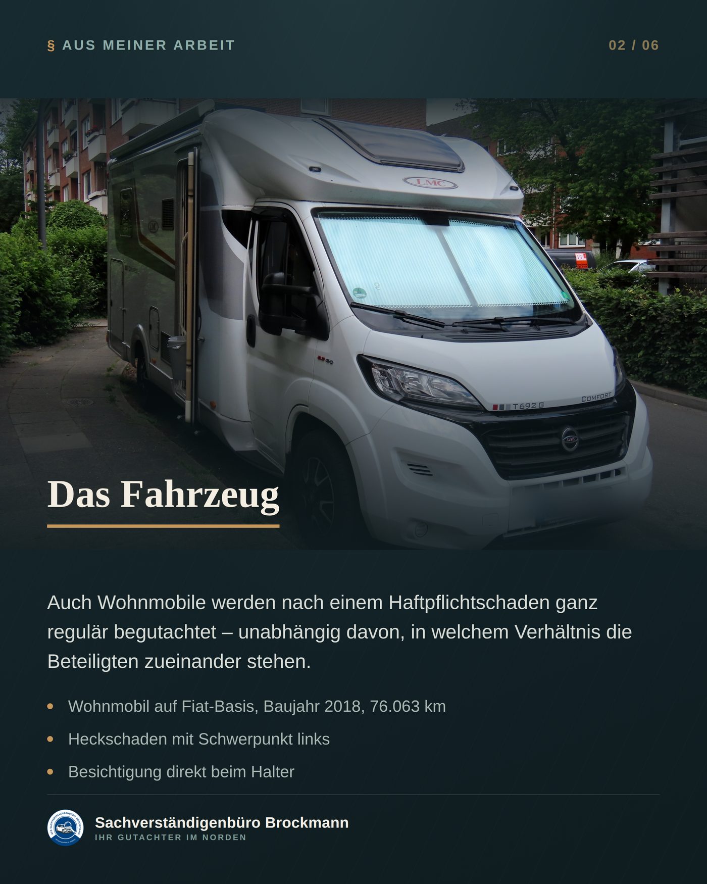 Wohnmobil auf Fiat-Basis – Heckschaden neutral begutachtet – Dokumentation Seite 2 von 6