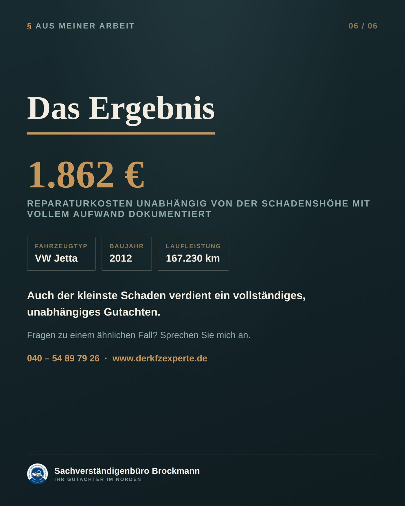VW Jetta – ein Arbeitstag Reparatur, voller Gutachtenumfang &ndash; Dokumentation Seite 6 von 6
