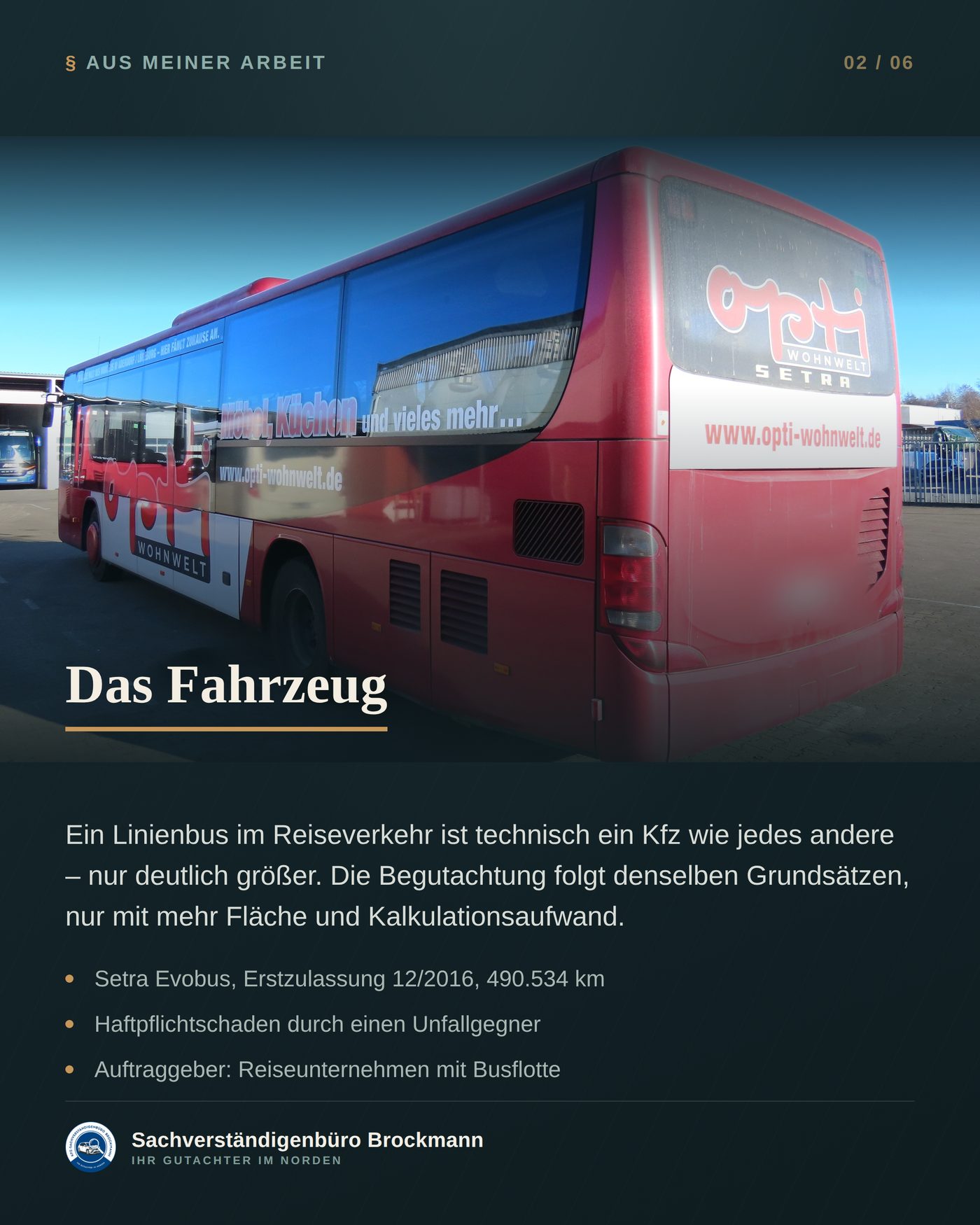 Reisebus – Streifschaden über die ganze Seitenwand &ndash; Dokumentation Seite 2 von 5