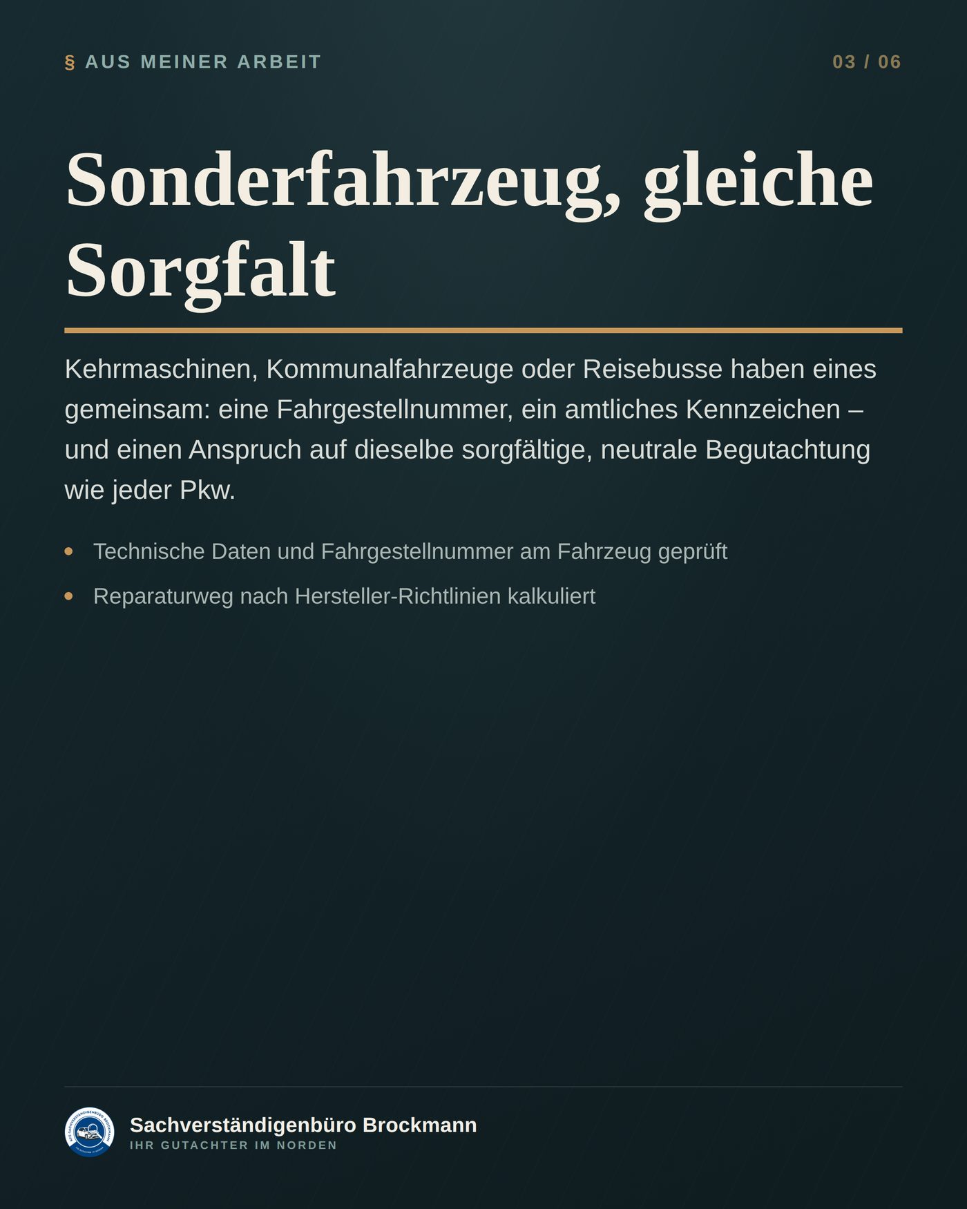 Kommunale Kehrmaschine – Sonderfahrzeug, normale Begutachtung &ndash; Dokumentation Seite 3 von 5