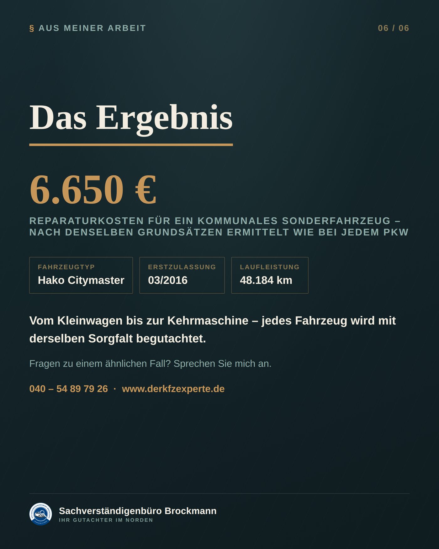 Kommunale Kehrmaschine – Sonderfahrzeug, normale Begutachtung &ndash; Dokumentation Seite 5 von 5