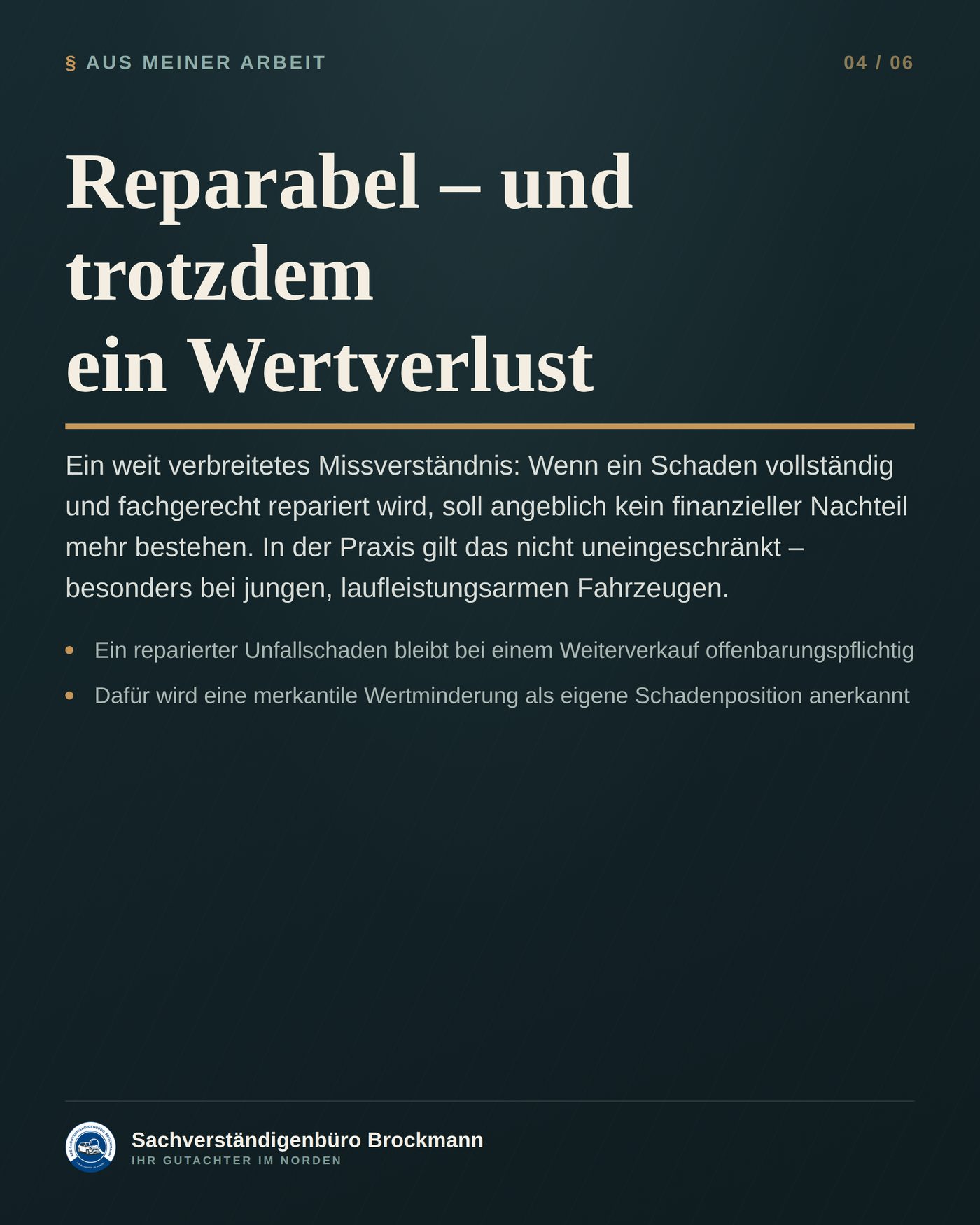 Firmenwagen nach drei Monaten – Wertminderung trotz Reparatur &ndash; Dokumentation Seite 4 von 6