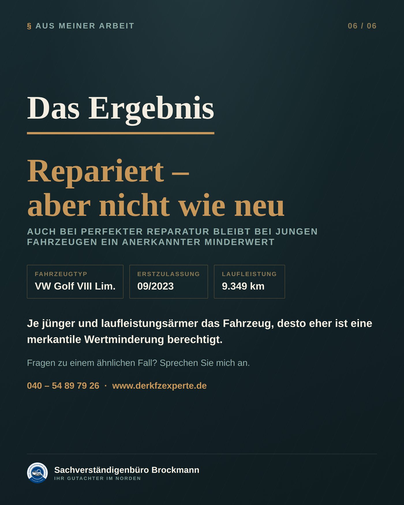 Firmenwagen nach drei Monaten – Wertminderung trotz Reparatur &ndash; Dokumentation Seite 6 von 6