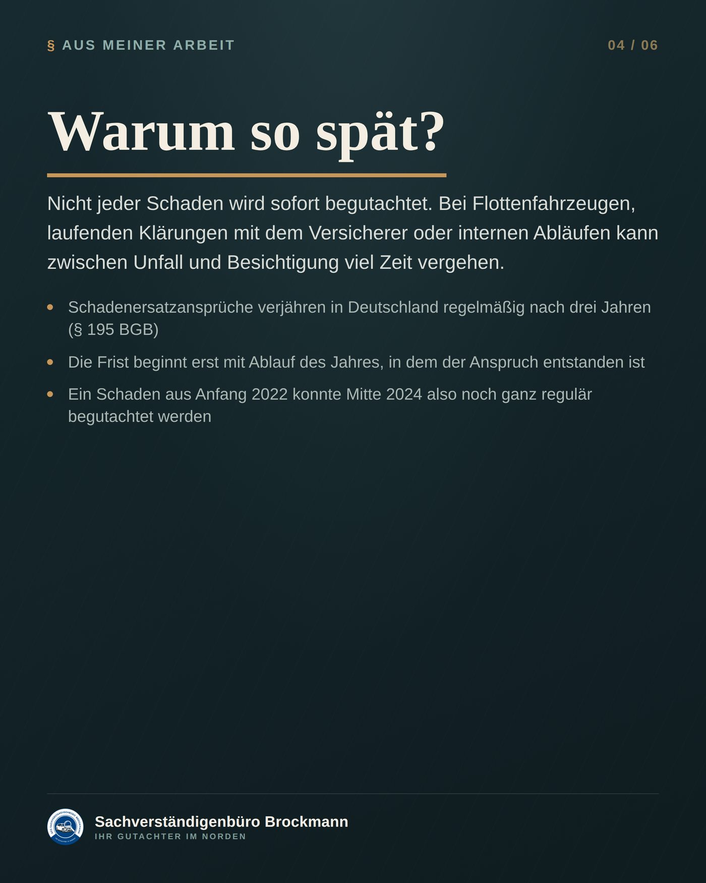 Firmenwagen – Unfall 2022, Begutachtung 2024 &ndash; Dokumentation Seite 4 von 6