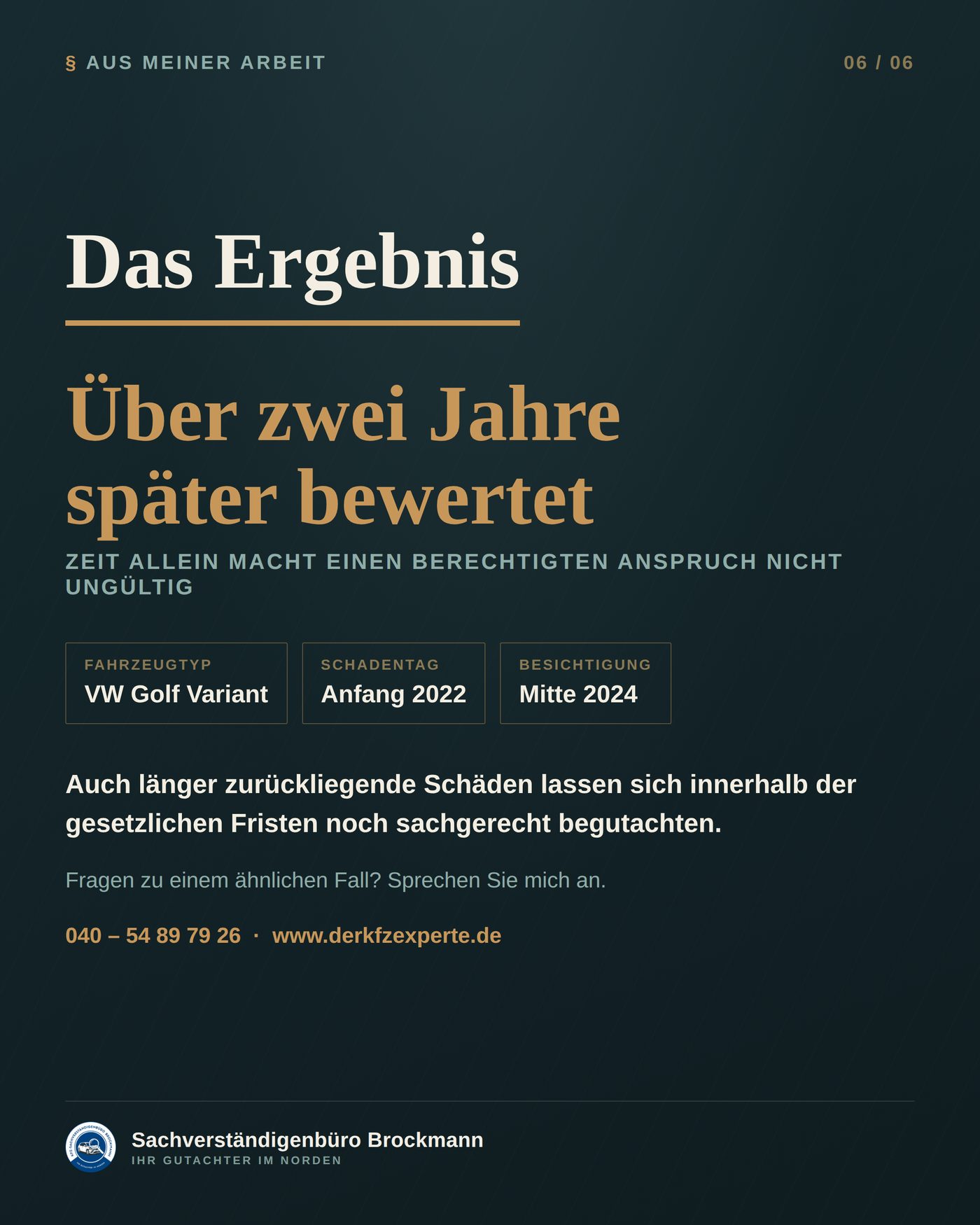 Firmenwagen – Unfall 2022, Begutachtung 2024 &ndash; Dokumentation Seite 6 von 6