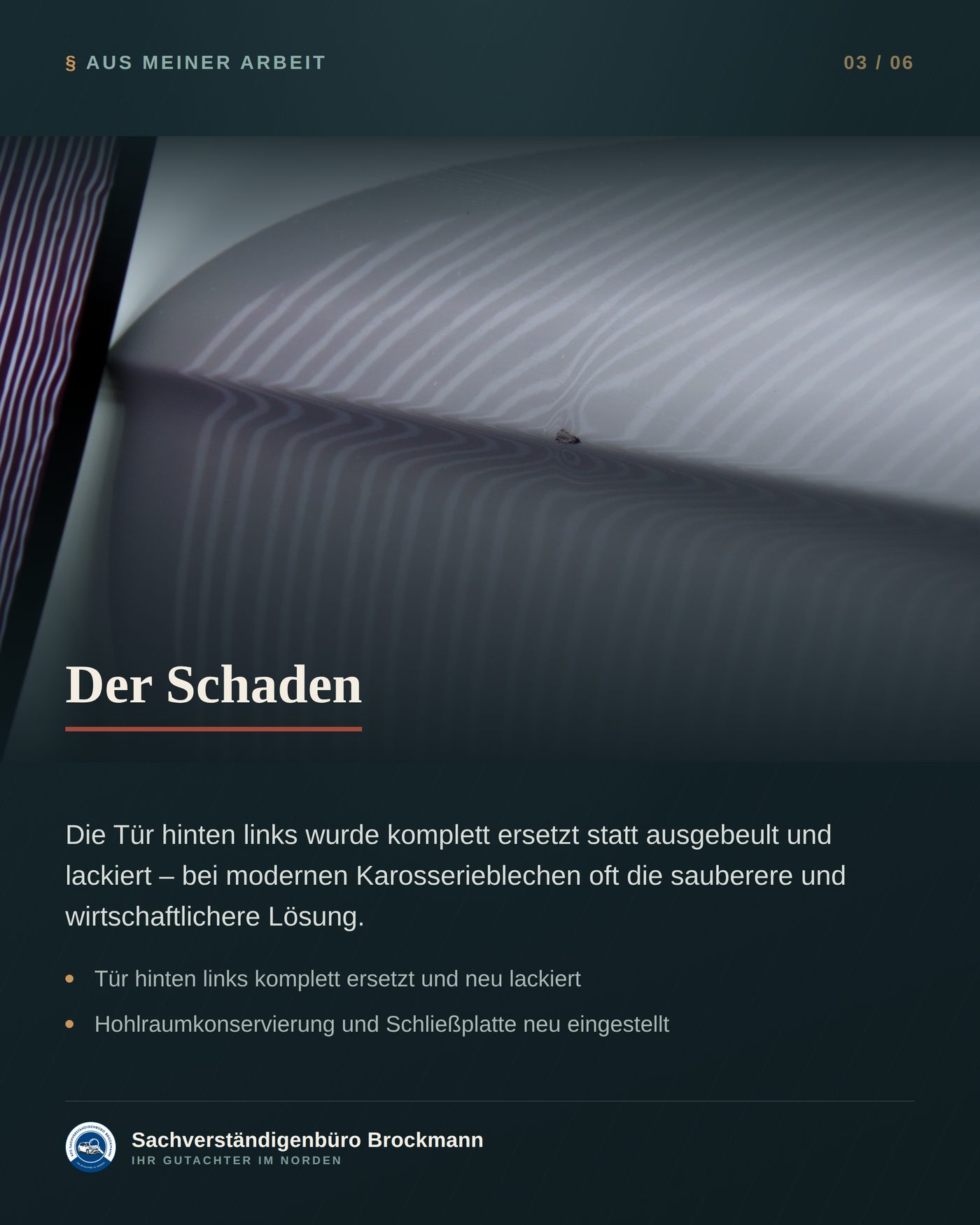 Firmenwagen – warum zwei Gutachtenzeilen bewusst leer blieben – Dokumentation Seite 3 von 6