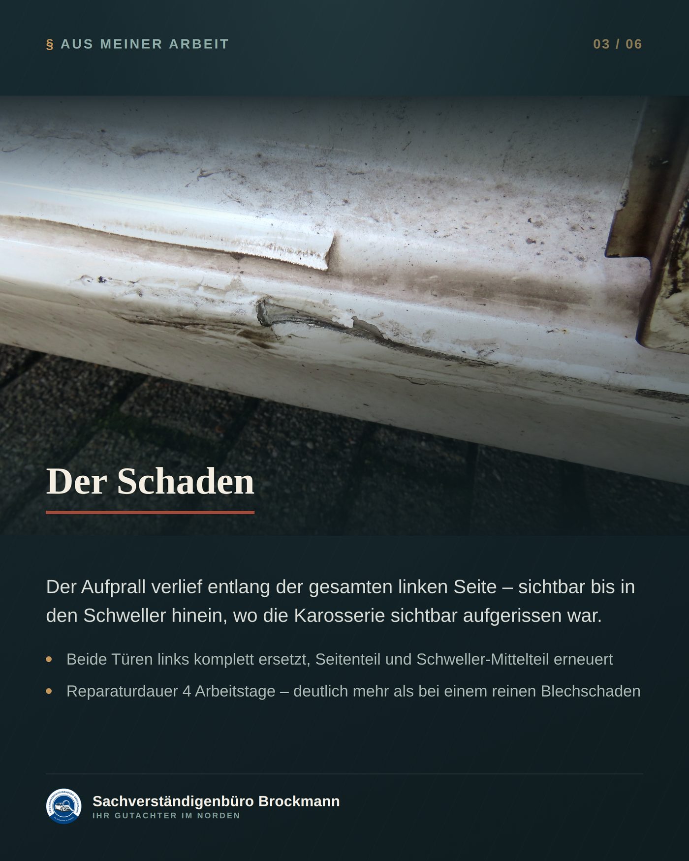 Firmenwagen – wenn der Hersteller Kleben statt Schweißen vorschreibt – Dokumentation Seite 3 von 6