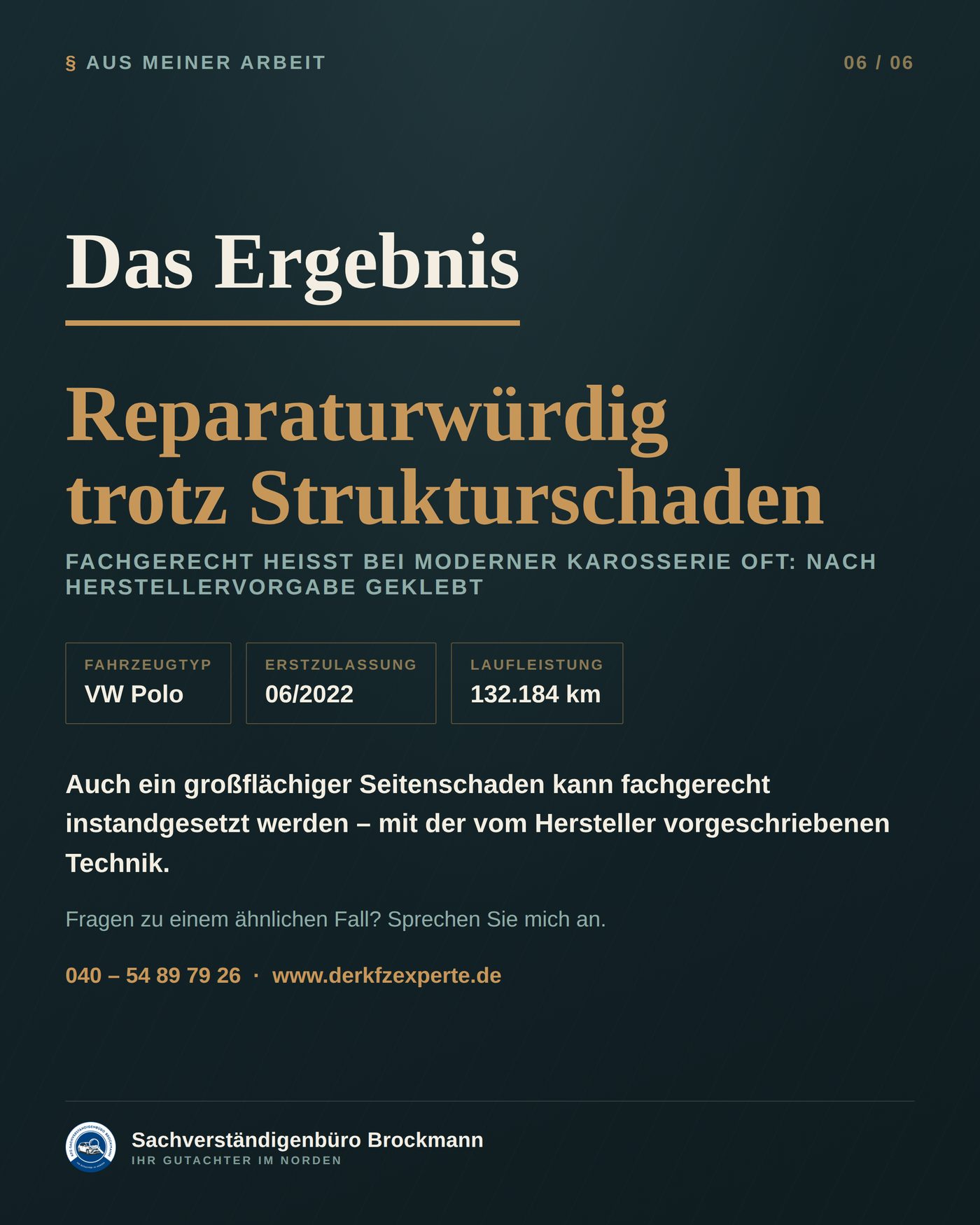 Firmenwagen – wenn der Hersteller Kleben statt Schweißen vorschreibt – Dokumentation Seite 6 von 6