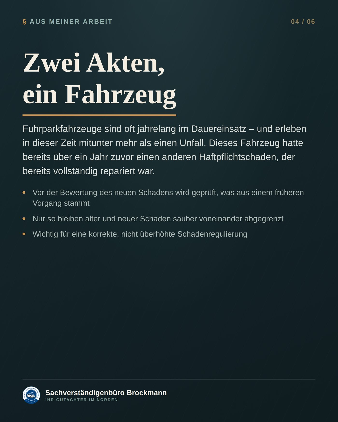 Kastenwagen – wenn das Fahrzeug schon eine Akte hat – Dokumentation Seite 4 von 6