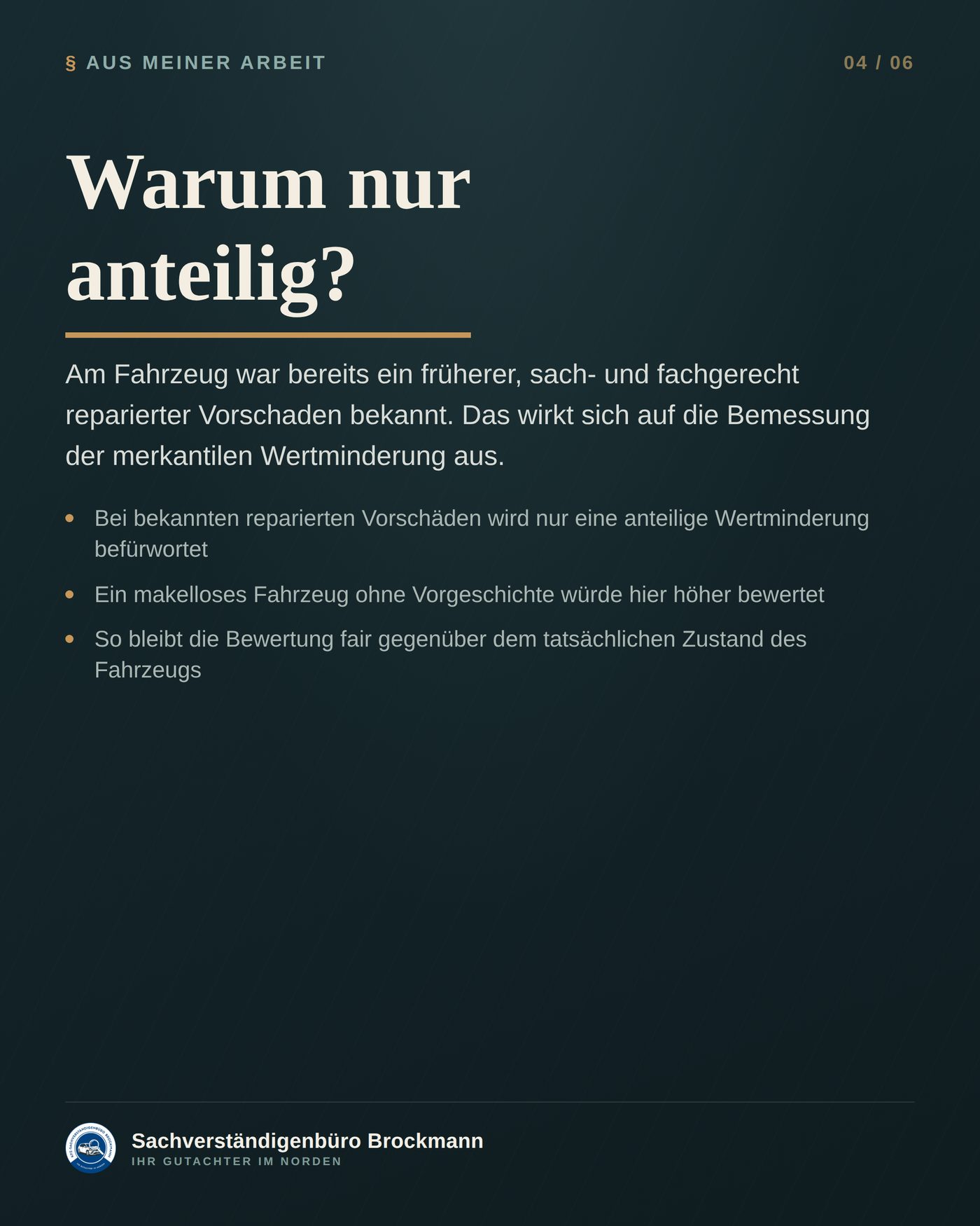 Firmenwagen – warum die Wertminderung diesmal kleiner ausfiel – Dokumentation Seite 4 von 6