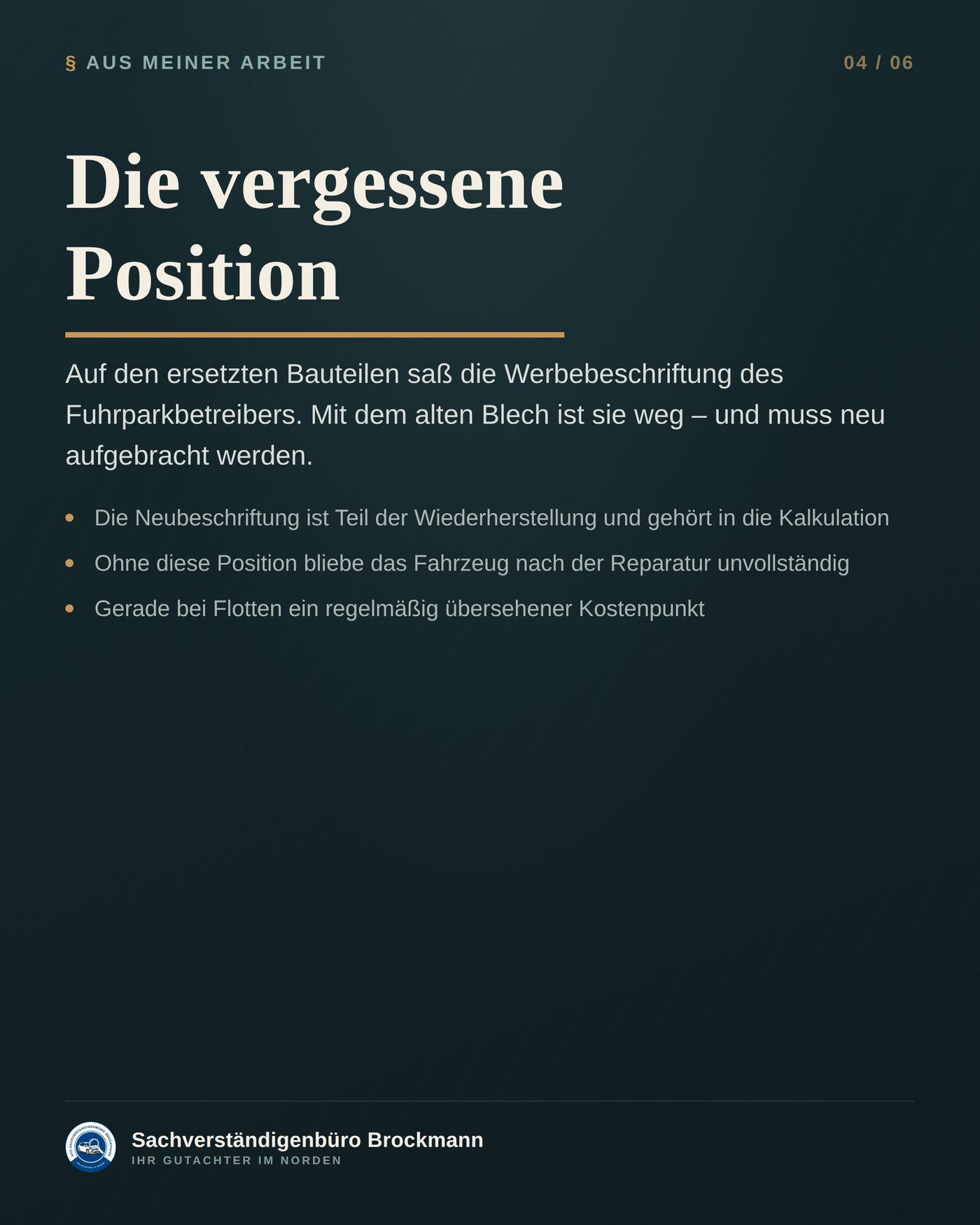 Kombi im Flottendienst – die Werbebeschriftung gehört dazu – Dokumentation Seite 4 von 6