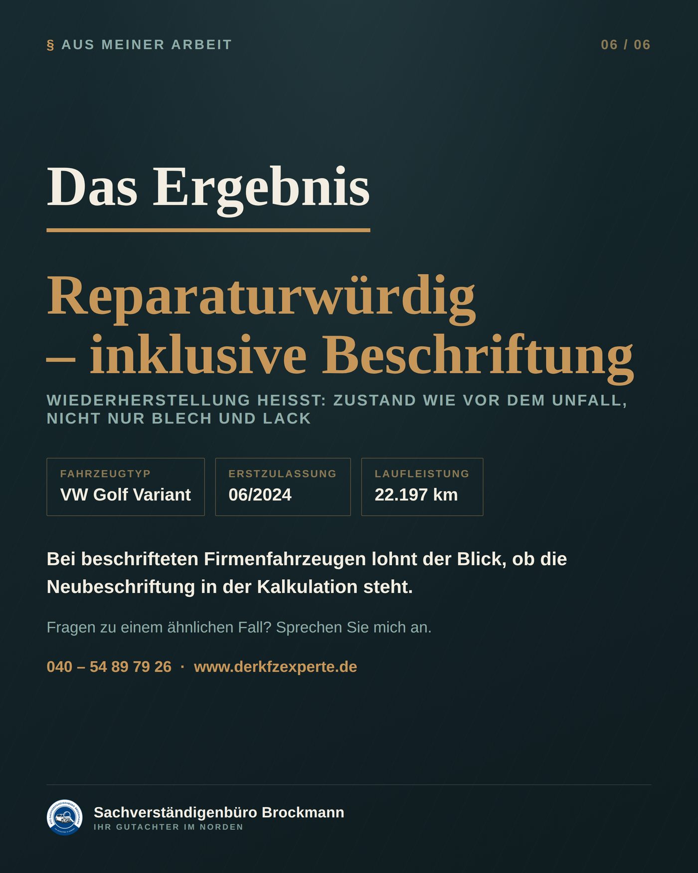 Kombi im Flottendienst – die Werbebeschriftung gehört dazu – Dokumentation Seite 6 von 6