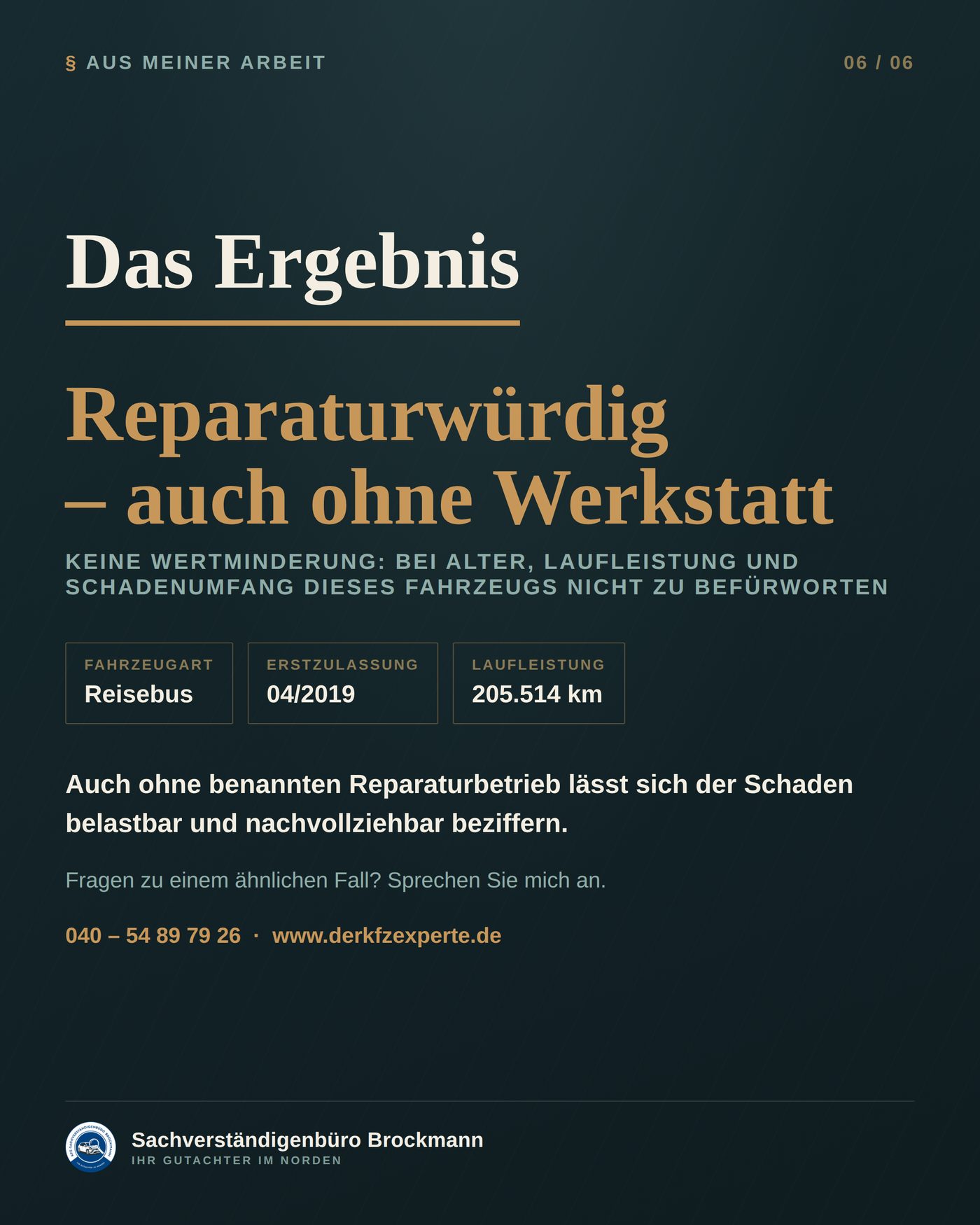 Reisebus – welcher Stundensatz gilt ohne benannte Werkstatt – Dokumentation Seite 6 von 6