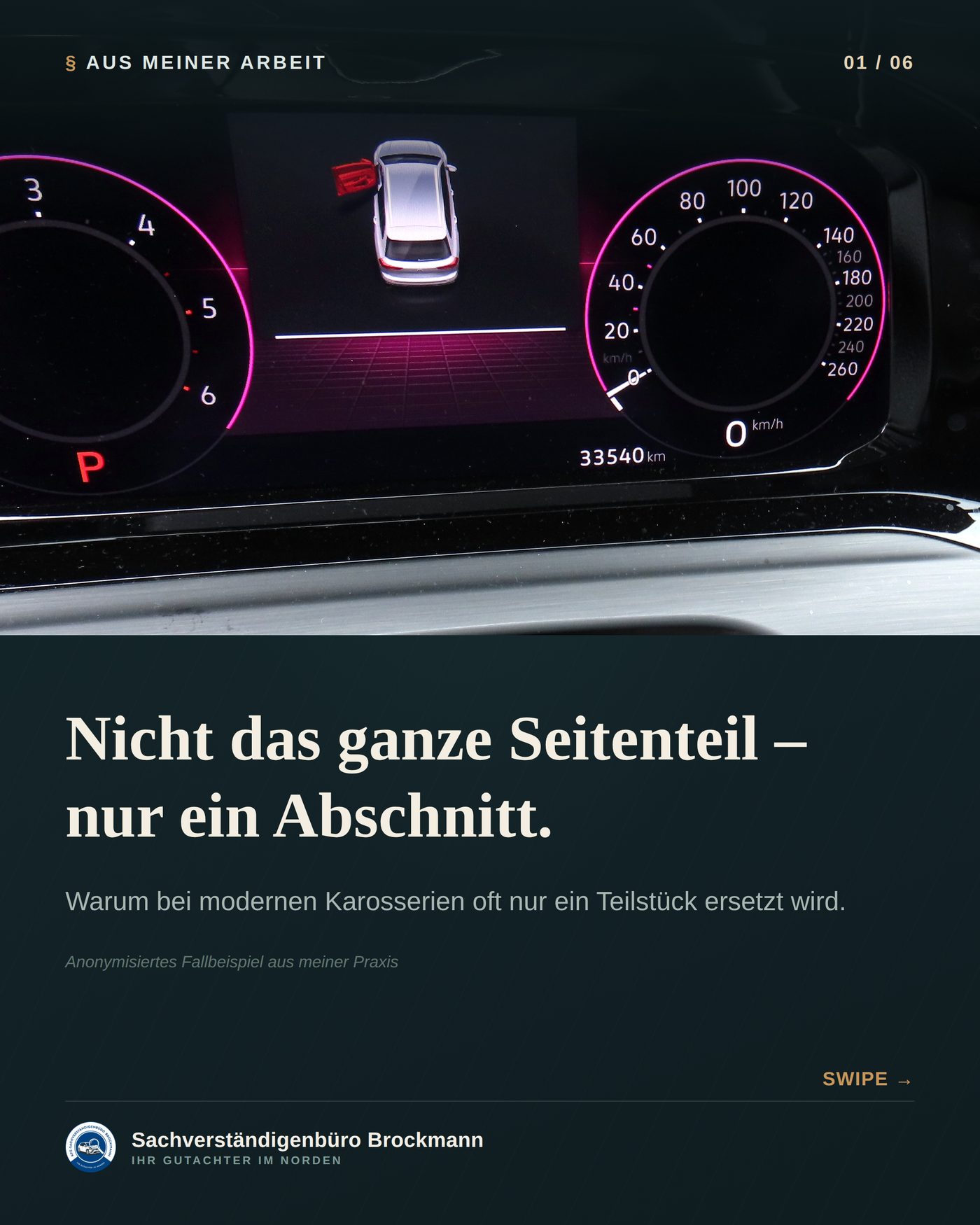 Firmenwagen – Abschnittsteil statt komplettem Seitenteil