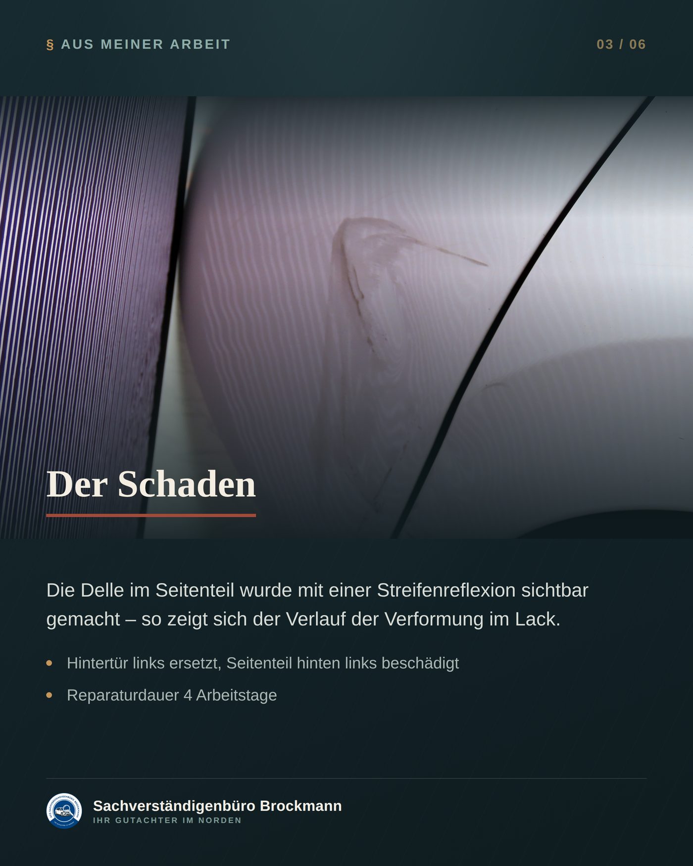 Firmenwagen – Abschnittsteil statt komplettem Seitenteil – Dokumentation Seite 3 von 6