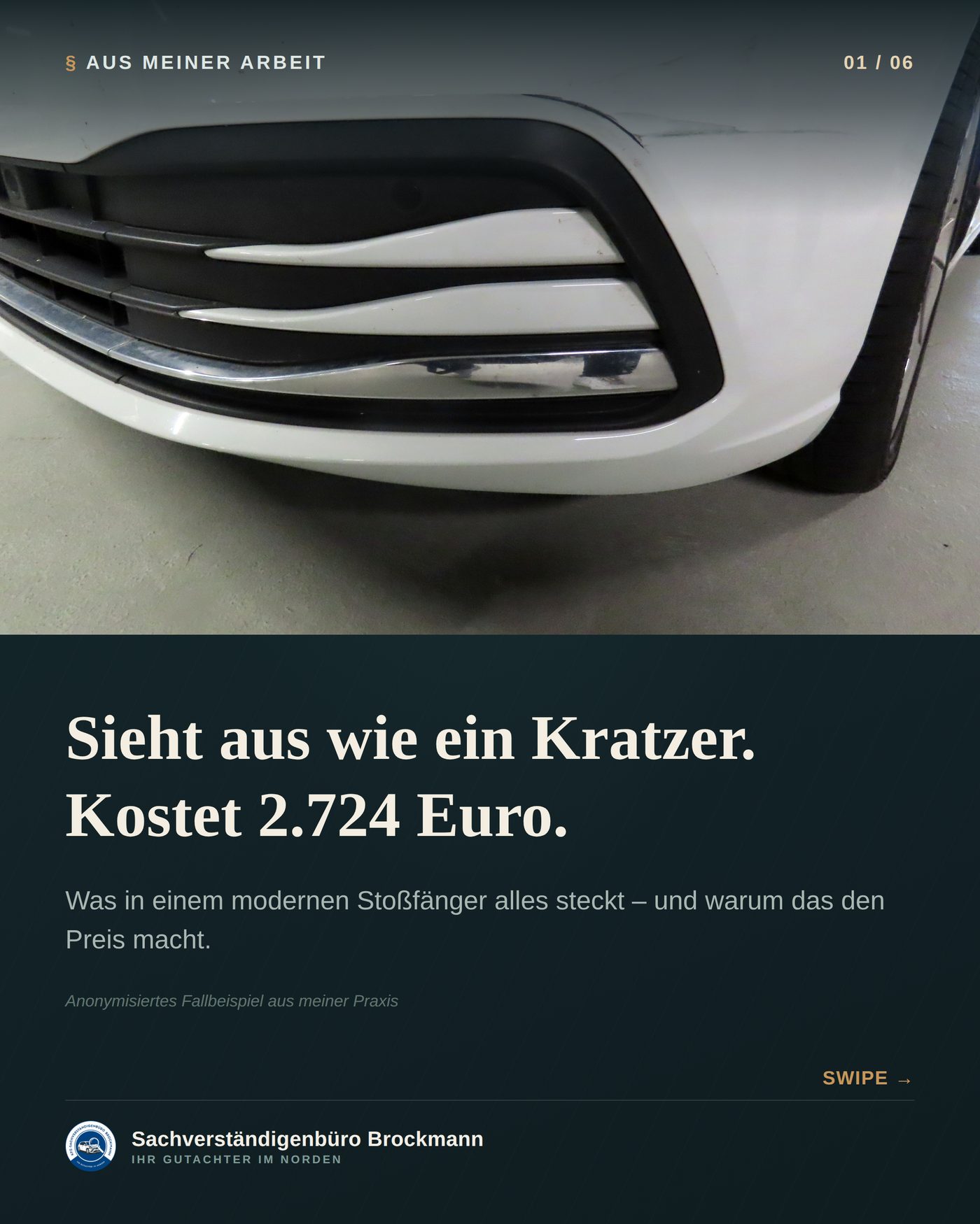 Firmenwagen – sieht aus wie ein Kratzer, kostet 2.724 Euro